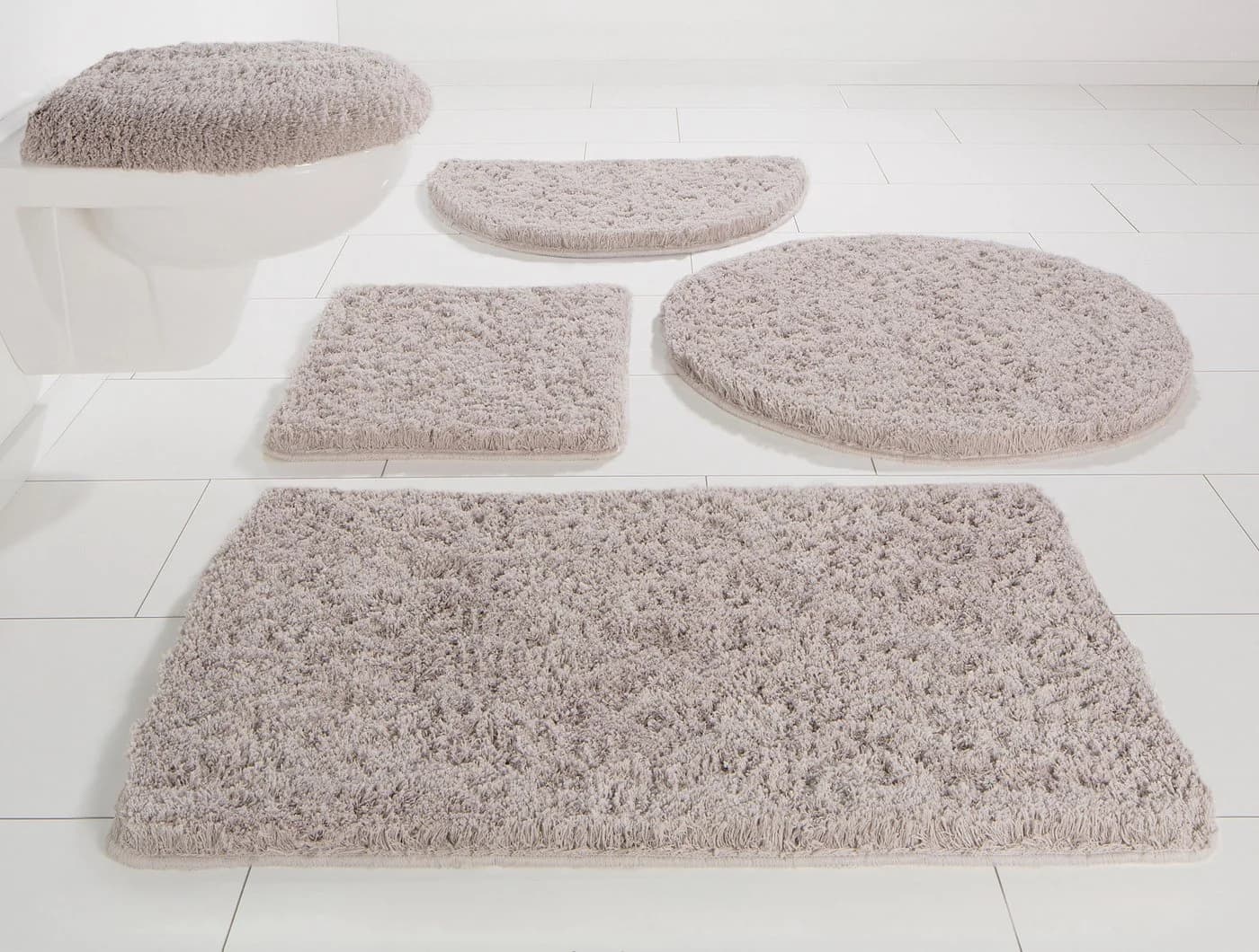 Möve Badematte Superwuschel 3-tlg. Set Beige Mikrofaser