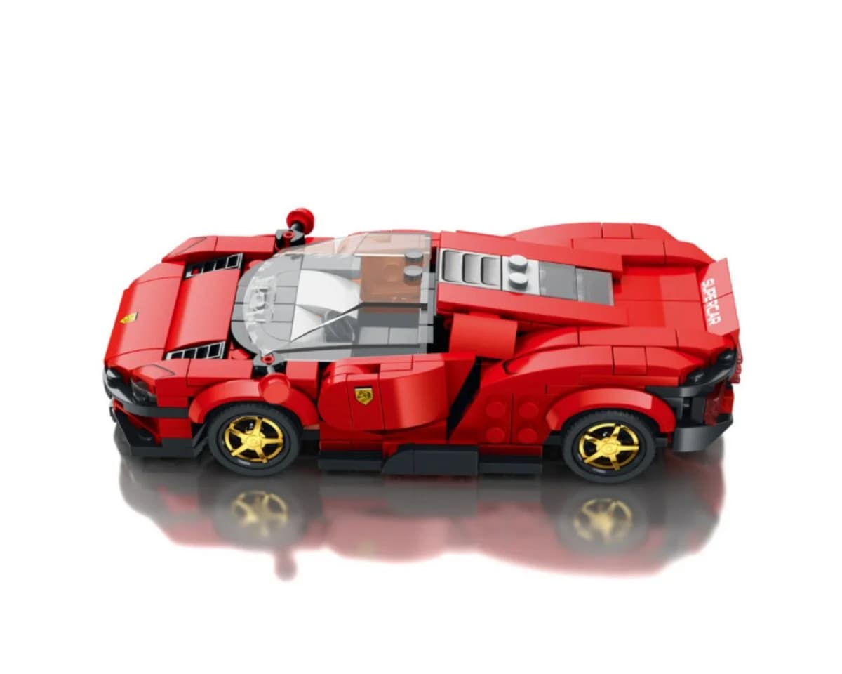 Reobrix Rennwagen 306 Teile Bausteine Rot mit Öffnenden Türen