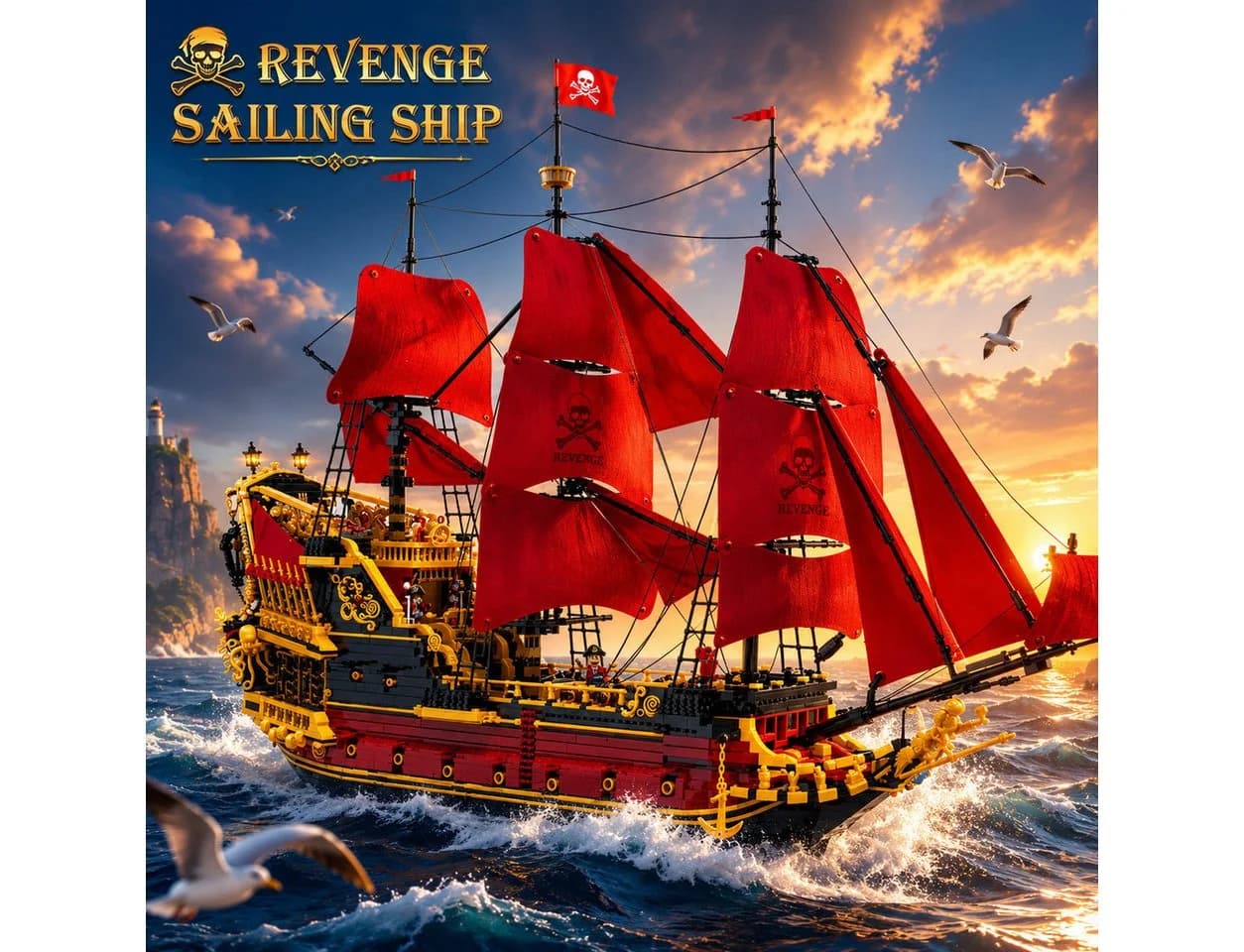 Reobrix Piratenschiff Klemmbaustein Modell 5666 Teile