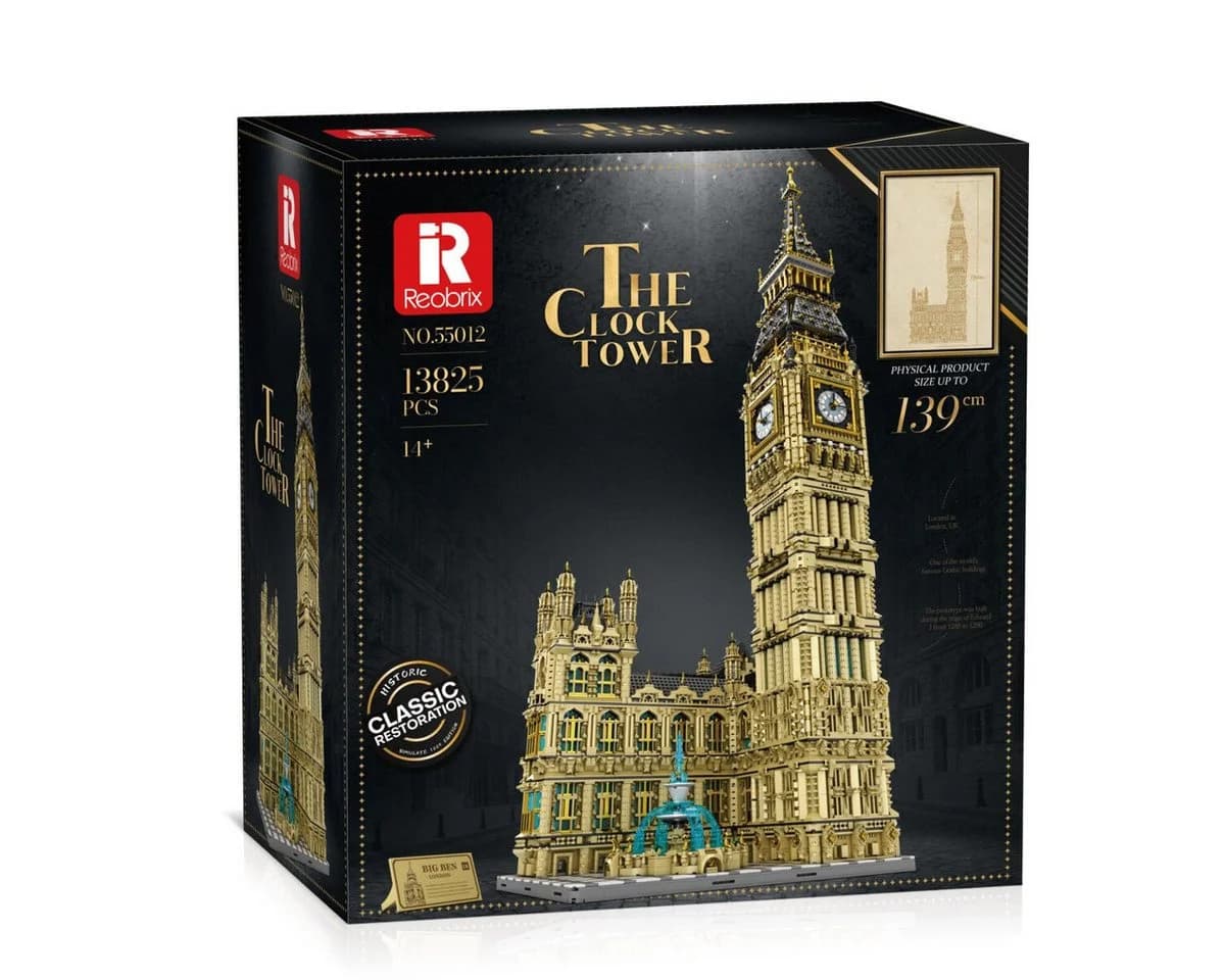 Reobrix 55012 Big Ben Klemmbaustein Set 825 Teile Gold