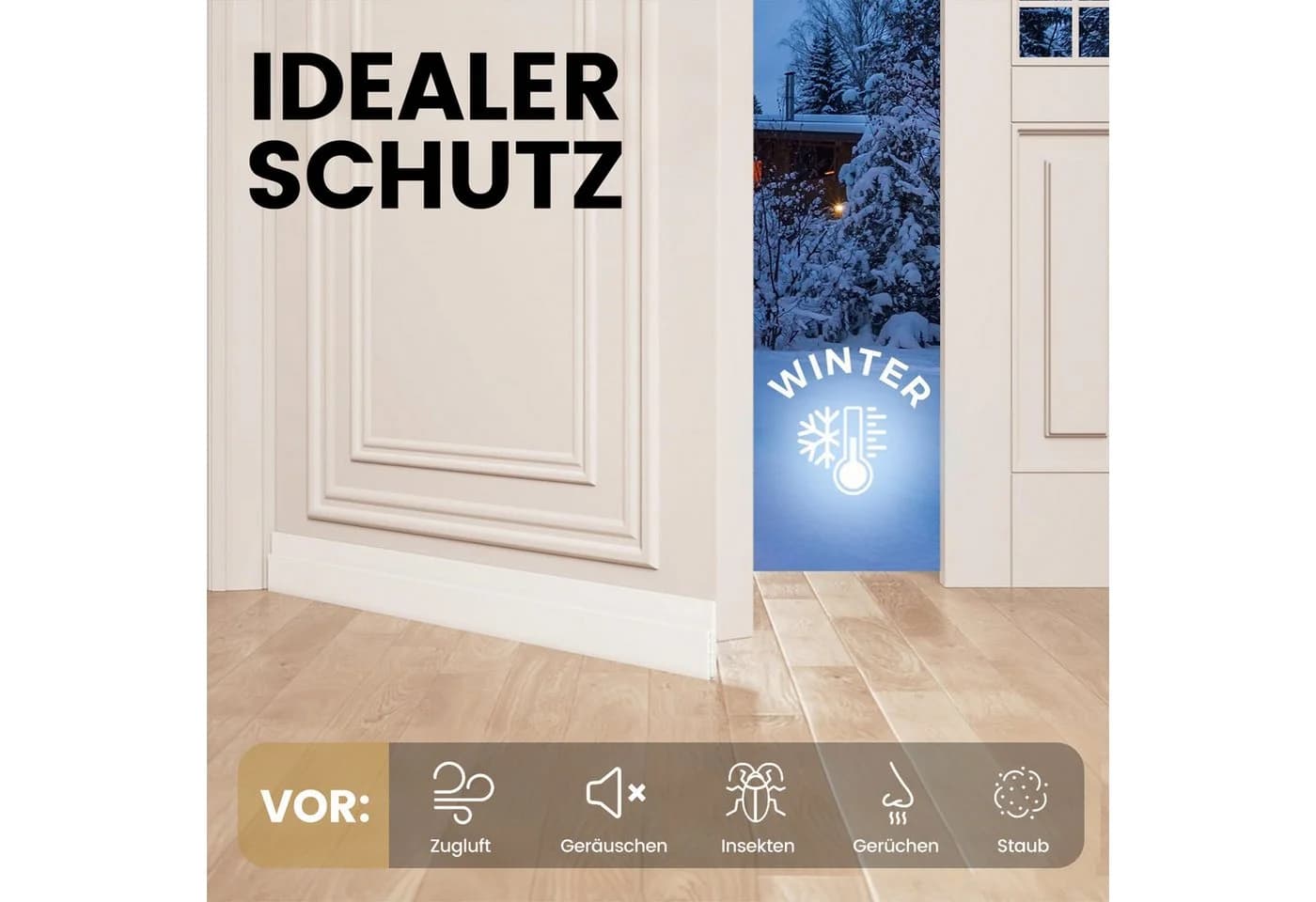 Bundviel Zugluftstopper Tür-Dichtung selbstklebend 1-2m