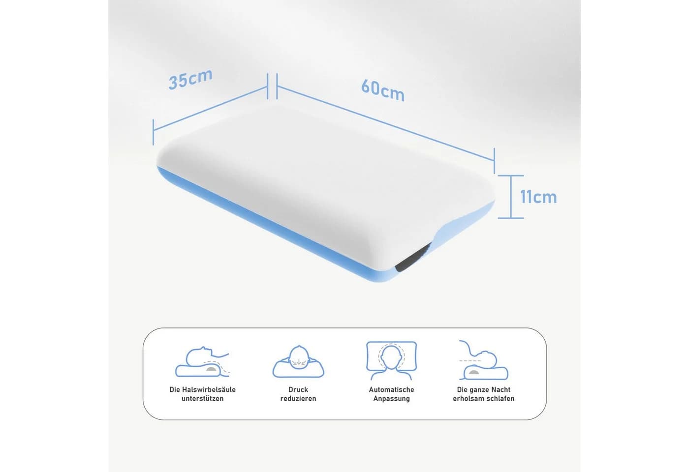 ROYGBIV Nackenstützkissen Orthopädisches Memory-Schaum Kissen Ergonomisch