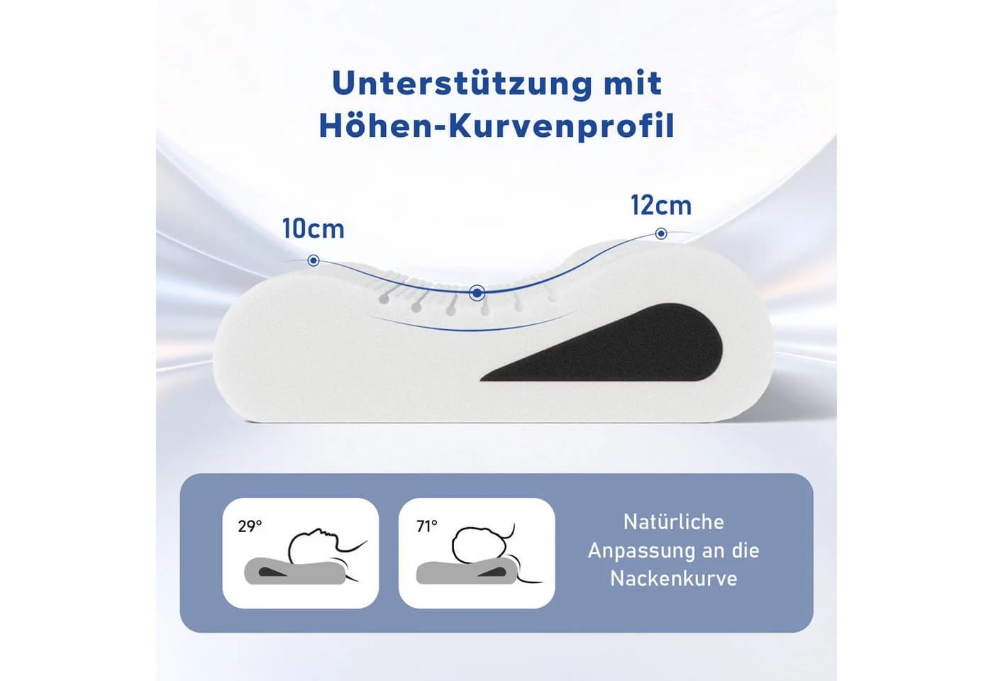 ROYGBIV Nackenstützkissen Memory Foam mit Bambusfaser-Bezug