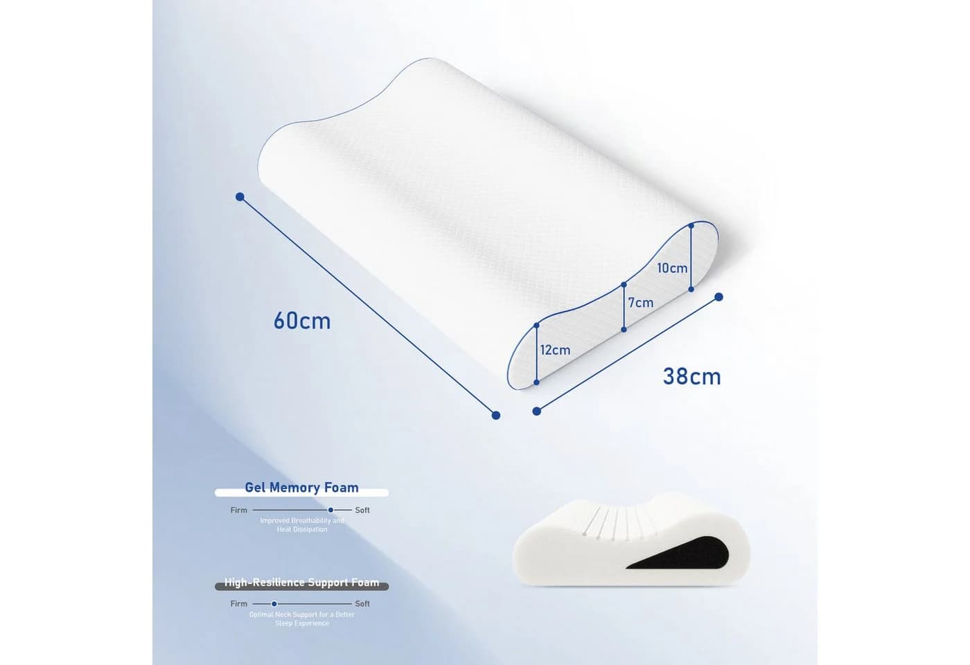 ROYGBIV Nackenstützkissen Memory Foam Weiß
