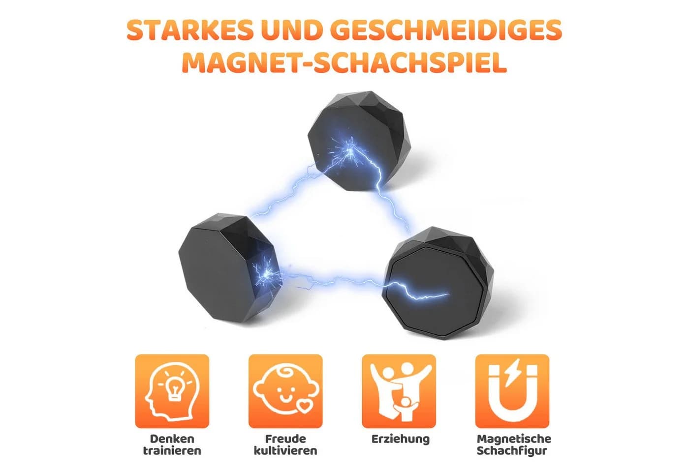 Bundviel Lernspielzeug Tisch-Magnetspiel Schwarz