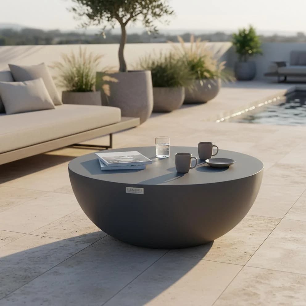 ELEMENTI Couchtisch CHRONOS Beton Schieferschwarz Modern