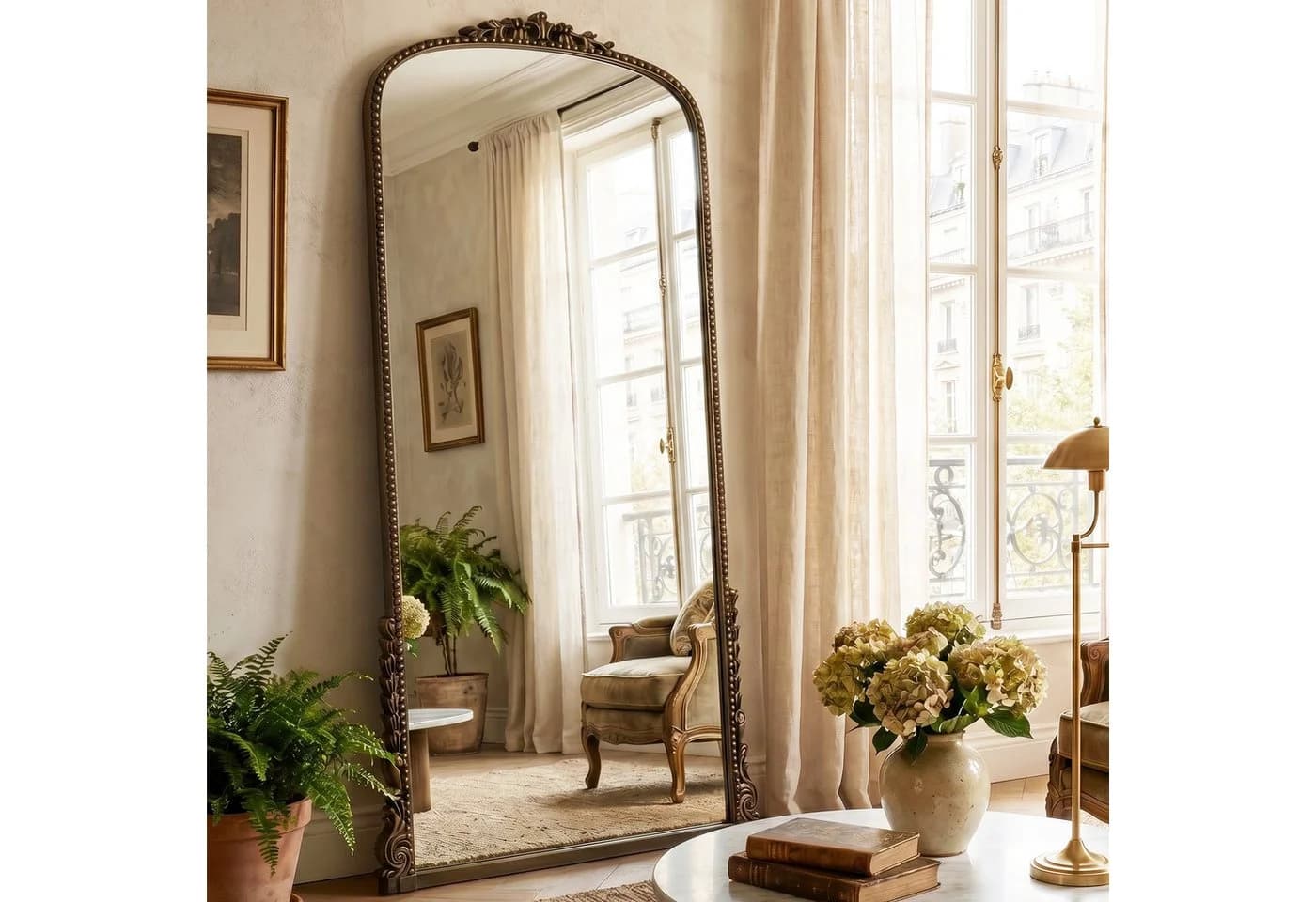 BEAUTYPEAK Ganzkörperspiegel Barockstil Grünbronze