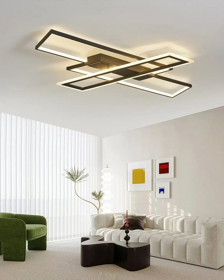 OYLCDI LED Deckenleuchte 72W Dimmbar Schwarz mit Fernbedienung