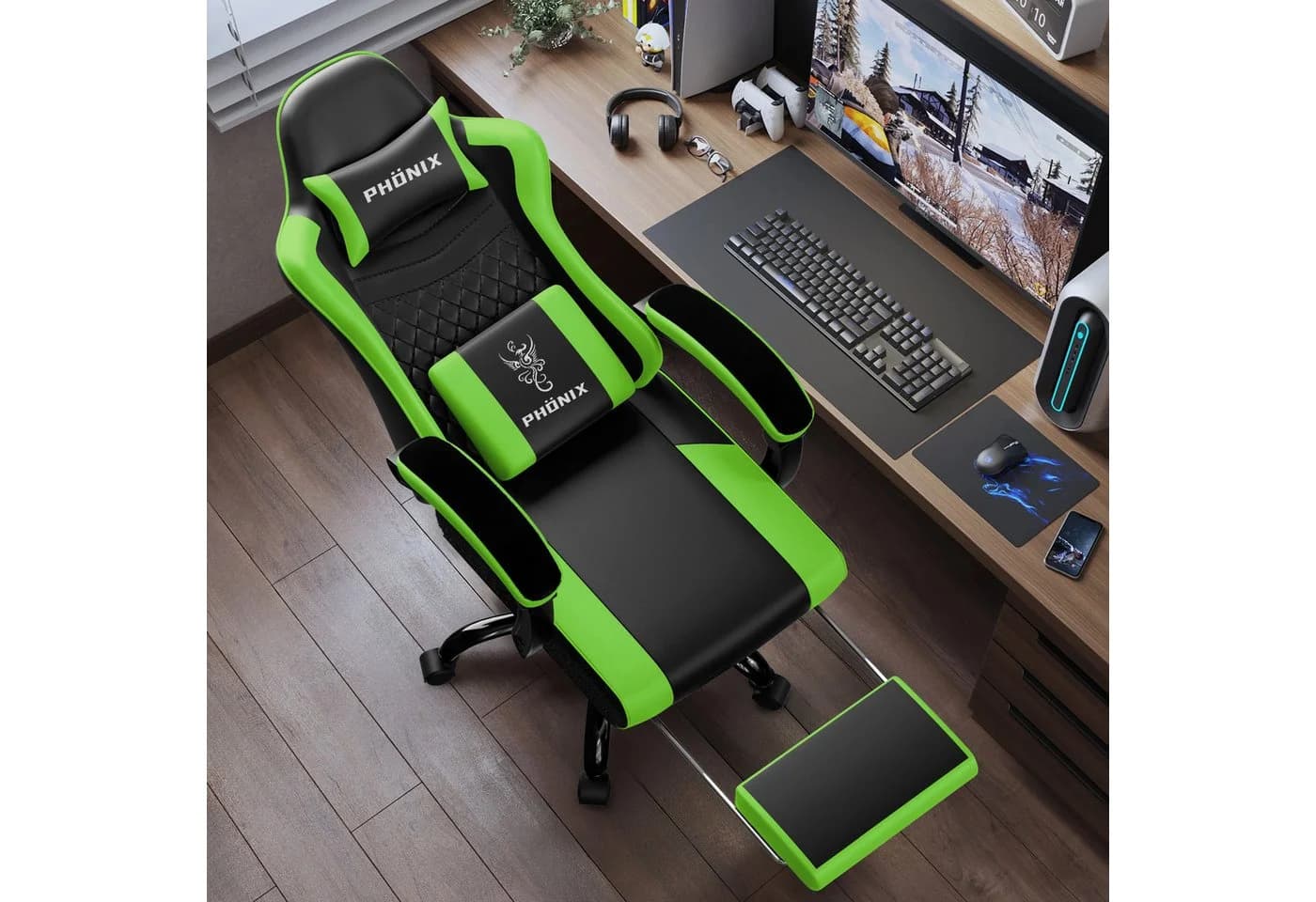 Adormii Gaming-Stuhl Ergonomisch Verstellbar Schwarz-Grün