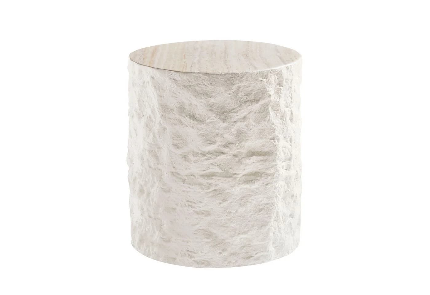 WILLIAMSPACE Runder Beistelltisch Column Fiberglas Naturstein-Optik
