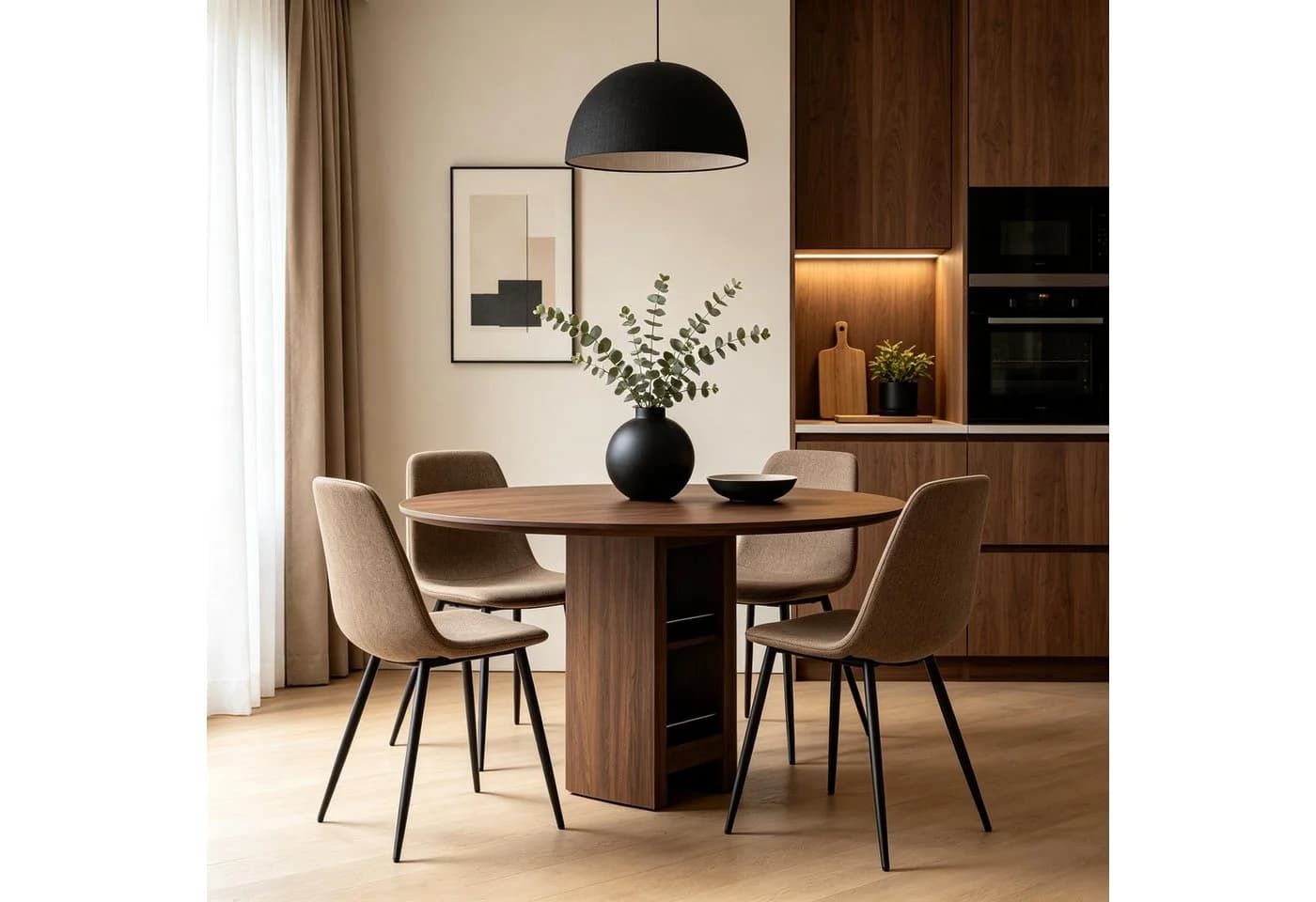 WILLIAMSPACE Esszimmerstuhl Zoe 2er-Set Braun Metallbeine Stoffpolsterung