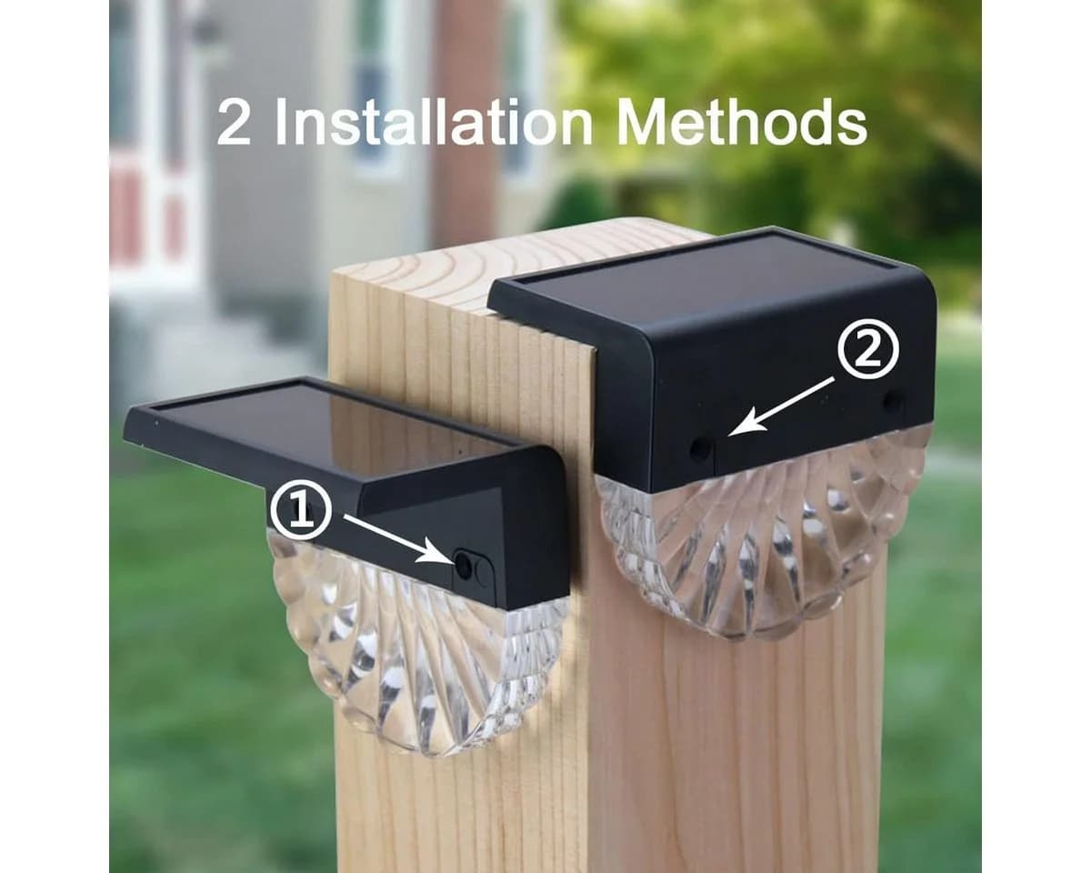 Luckice Solarleuchte Außen 2er Set Schwarz Acryl IP65