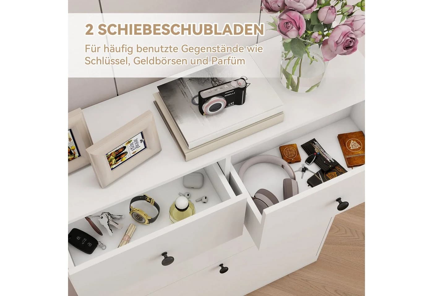 Puluomis Schuhschrank Schuhkipper Weiß mit Kippschutz