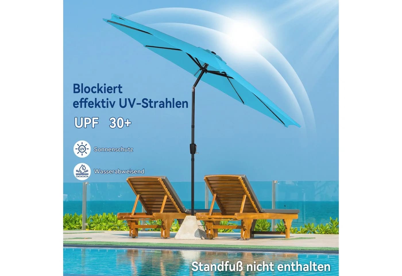 Puluomis Sonnenschirm Neigbar Grau/Beige 290x290 cm