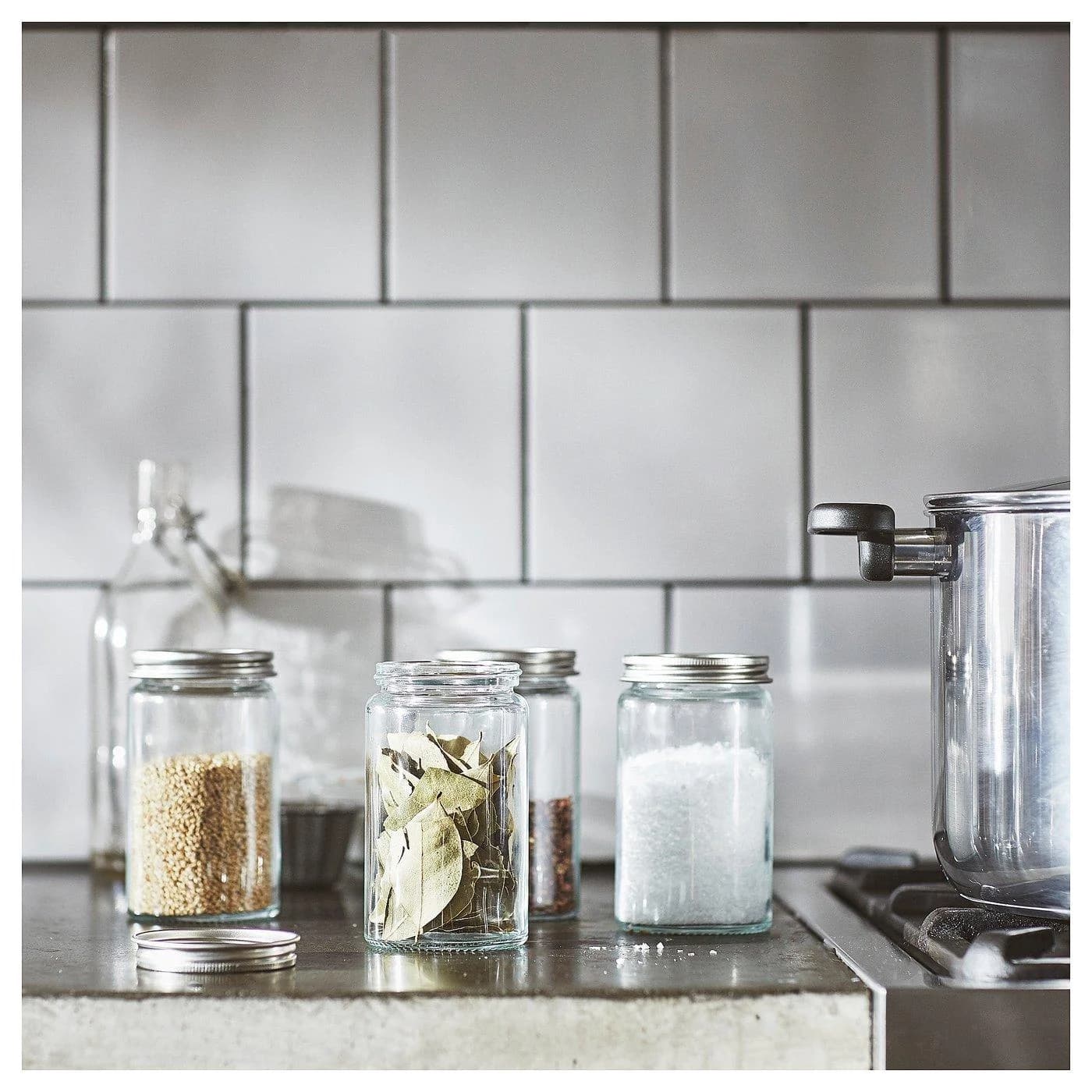 IKEA CITRONHAJ Gewürzglas Klarglas/Edelstahl