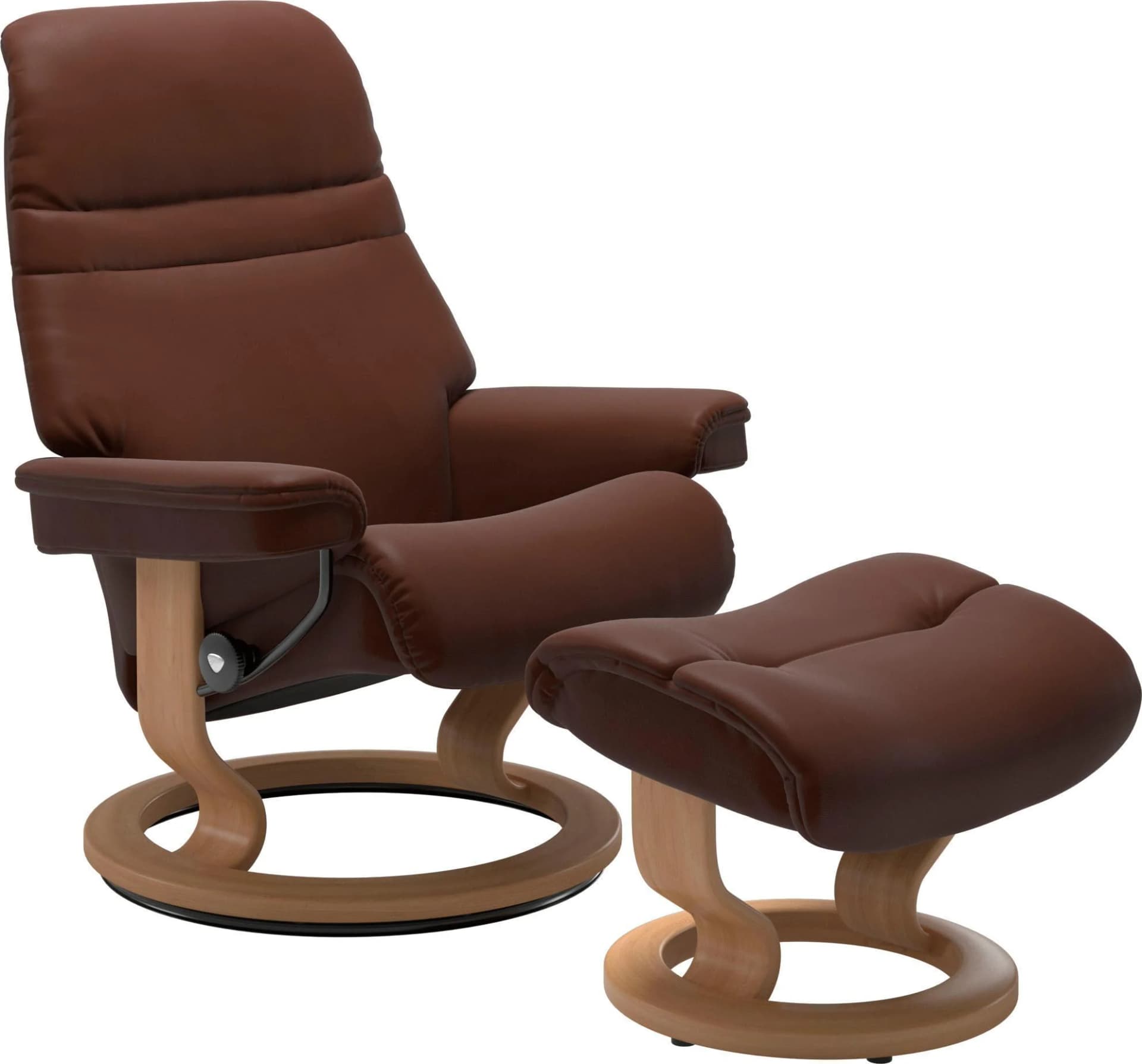 Stressless Sunrise Fußhocker Braun Leder Classic Base