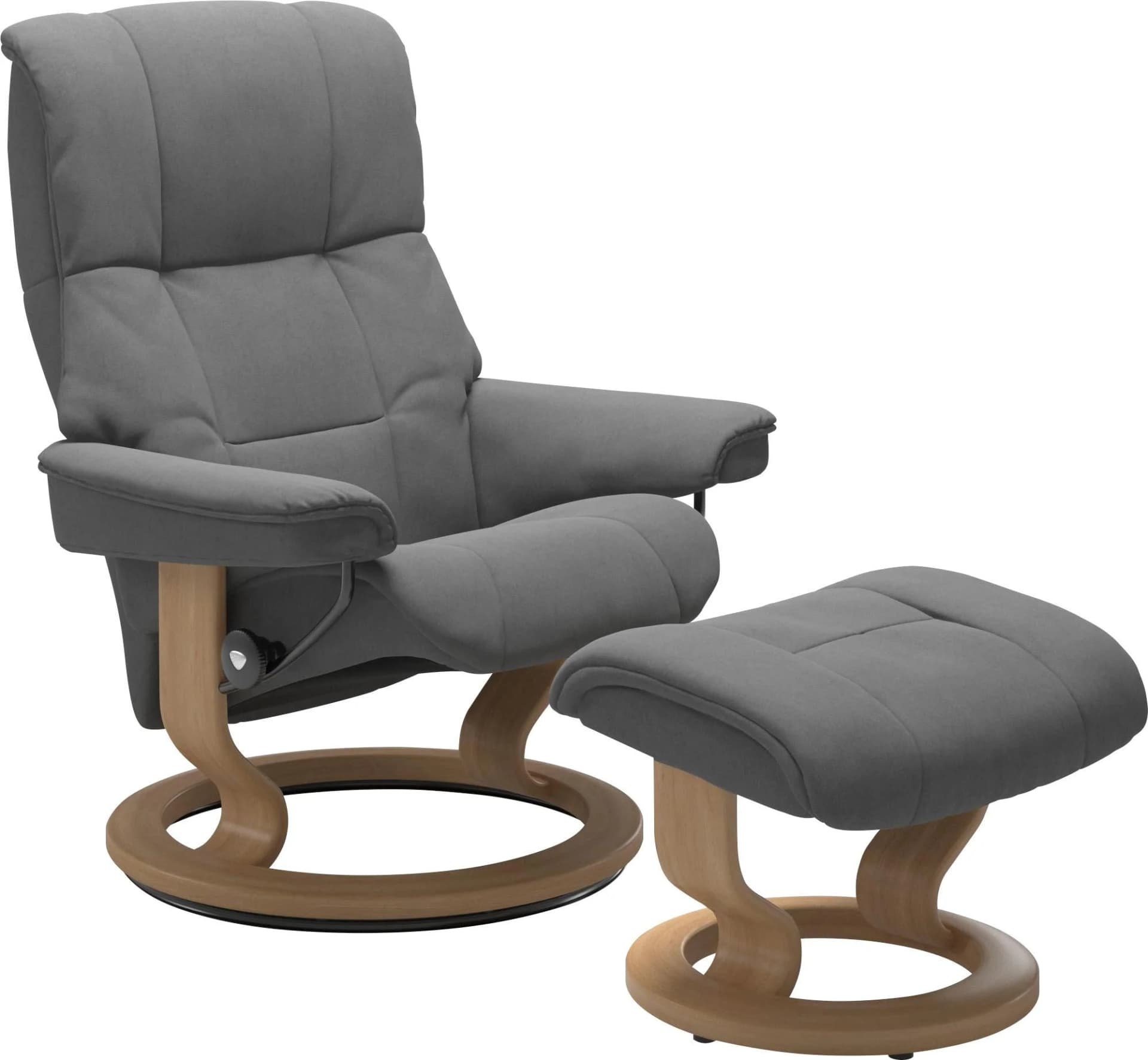 STRESSLESS Mayfair Relaxsessel Dunkelgrau mit Hocker