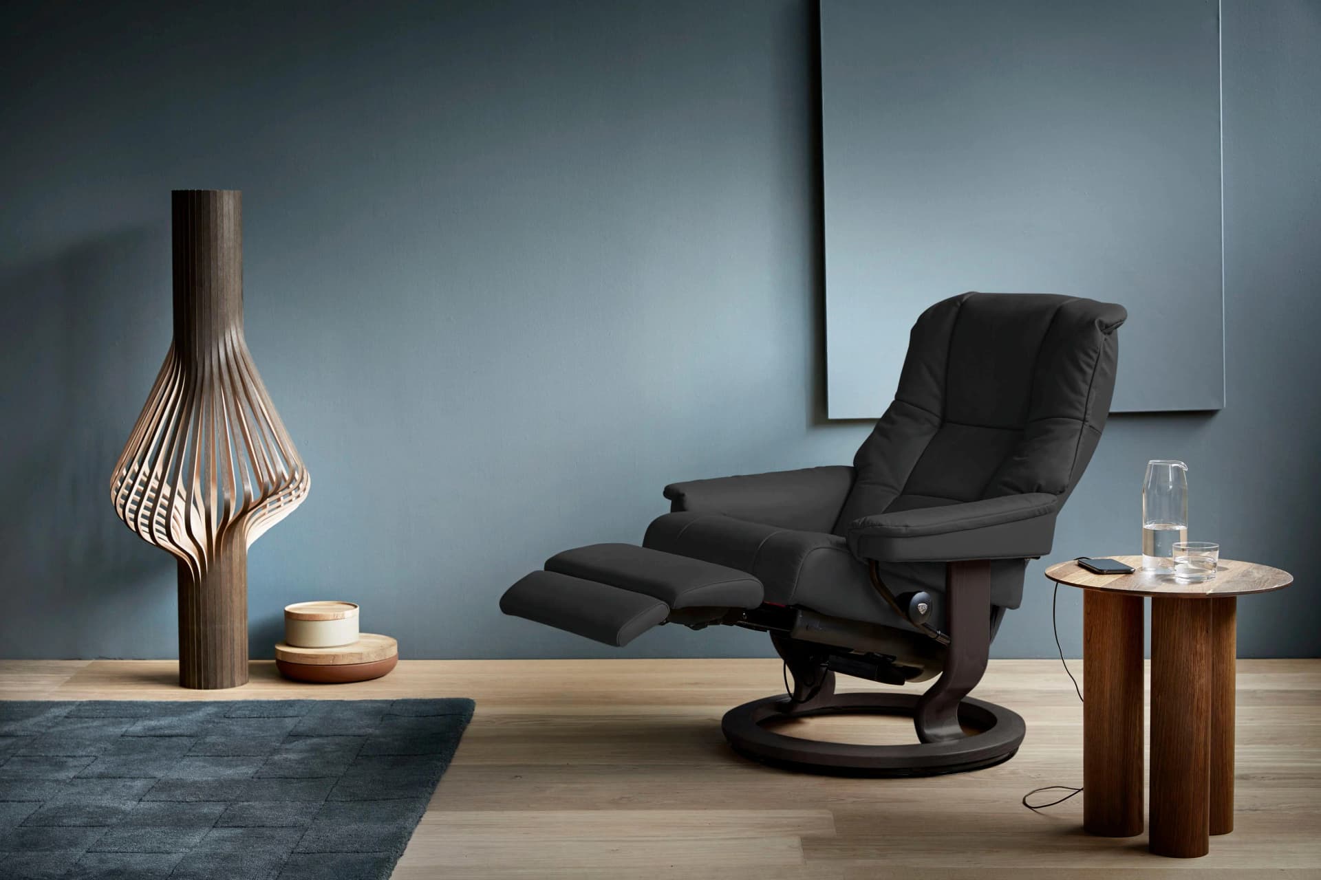 STRESSLESS Mayfair Relaxsessel Schwarz Leder PALOMA Classic Base
