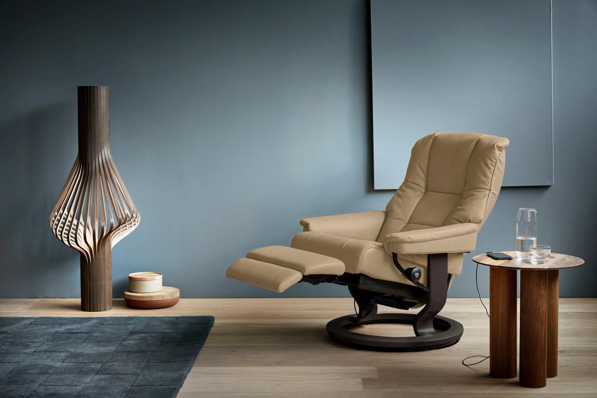 Stressless Mayfair Relaxsessel Beige Leder PALOMA Classic Base