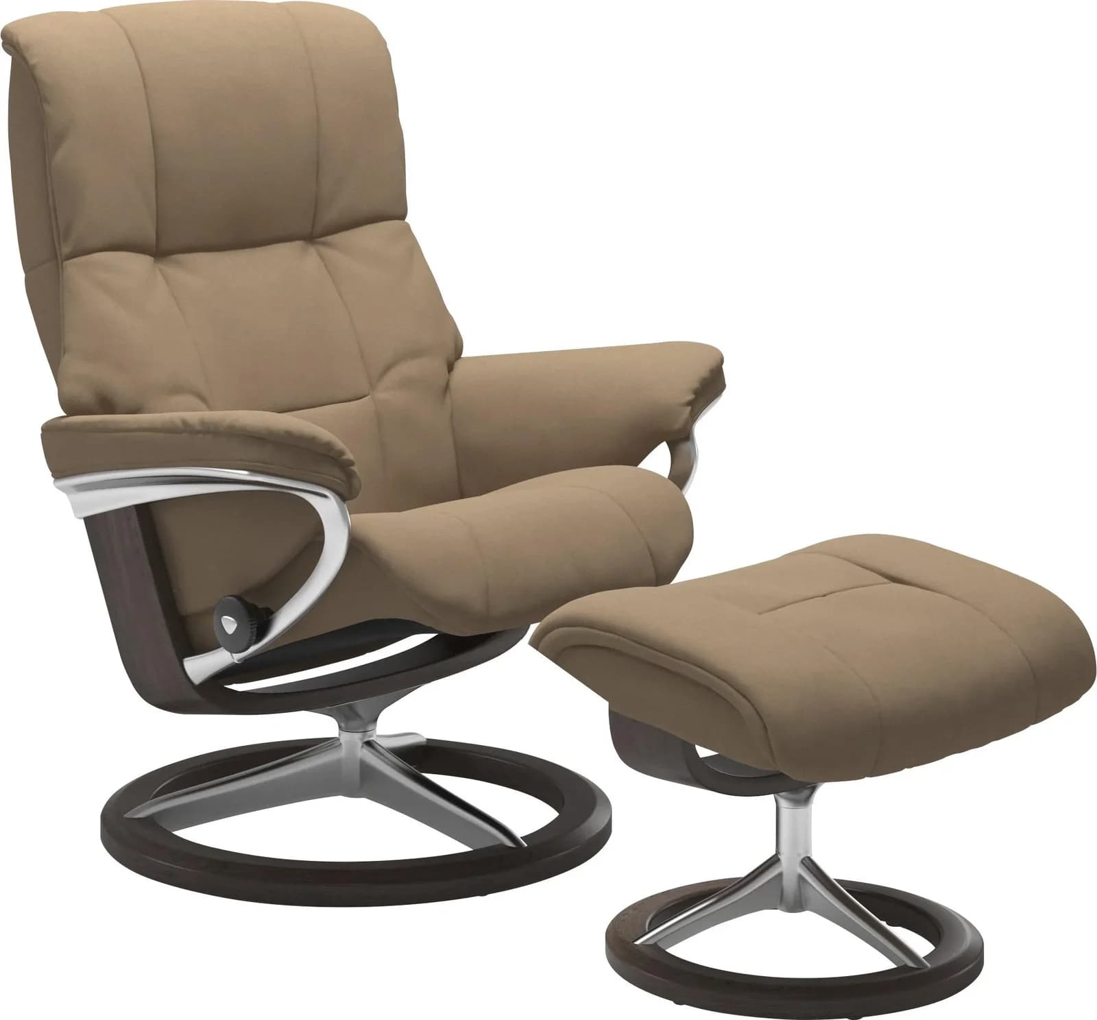 STRESSLESS Mayfair Relaxsessel braun mit Hocker und Kopfstütze