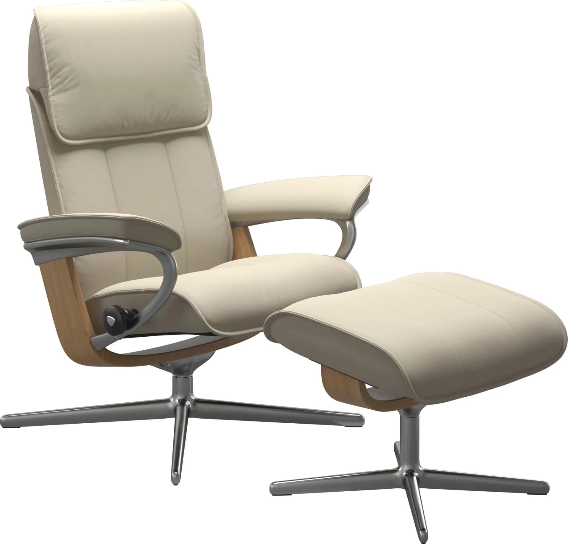 STRESSLESS Admiral Fußhocker Beige Leder BATICK Cross Base