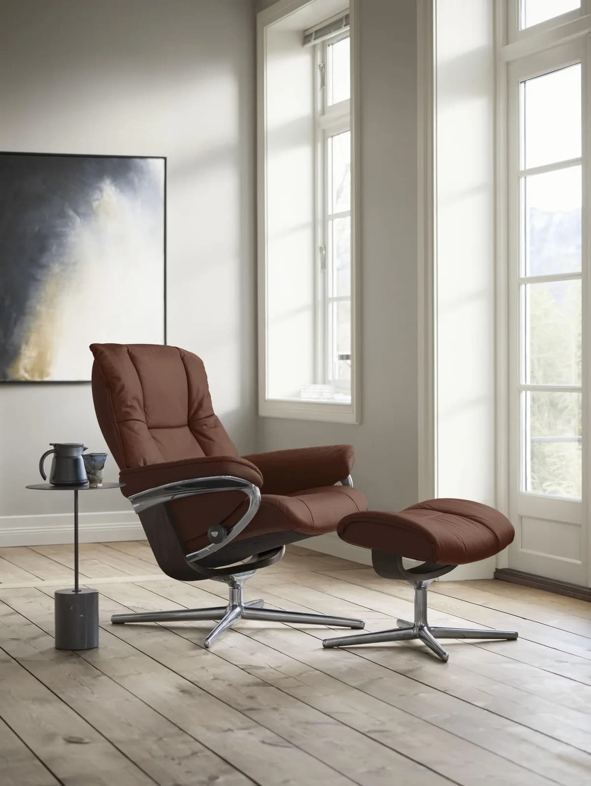STRESSLESS Relaxsessel Mayfair braun Leder PALOMA mit Hocker
