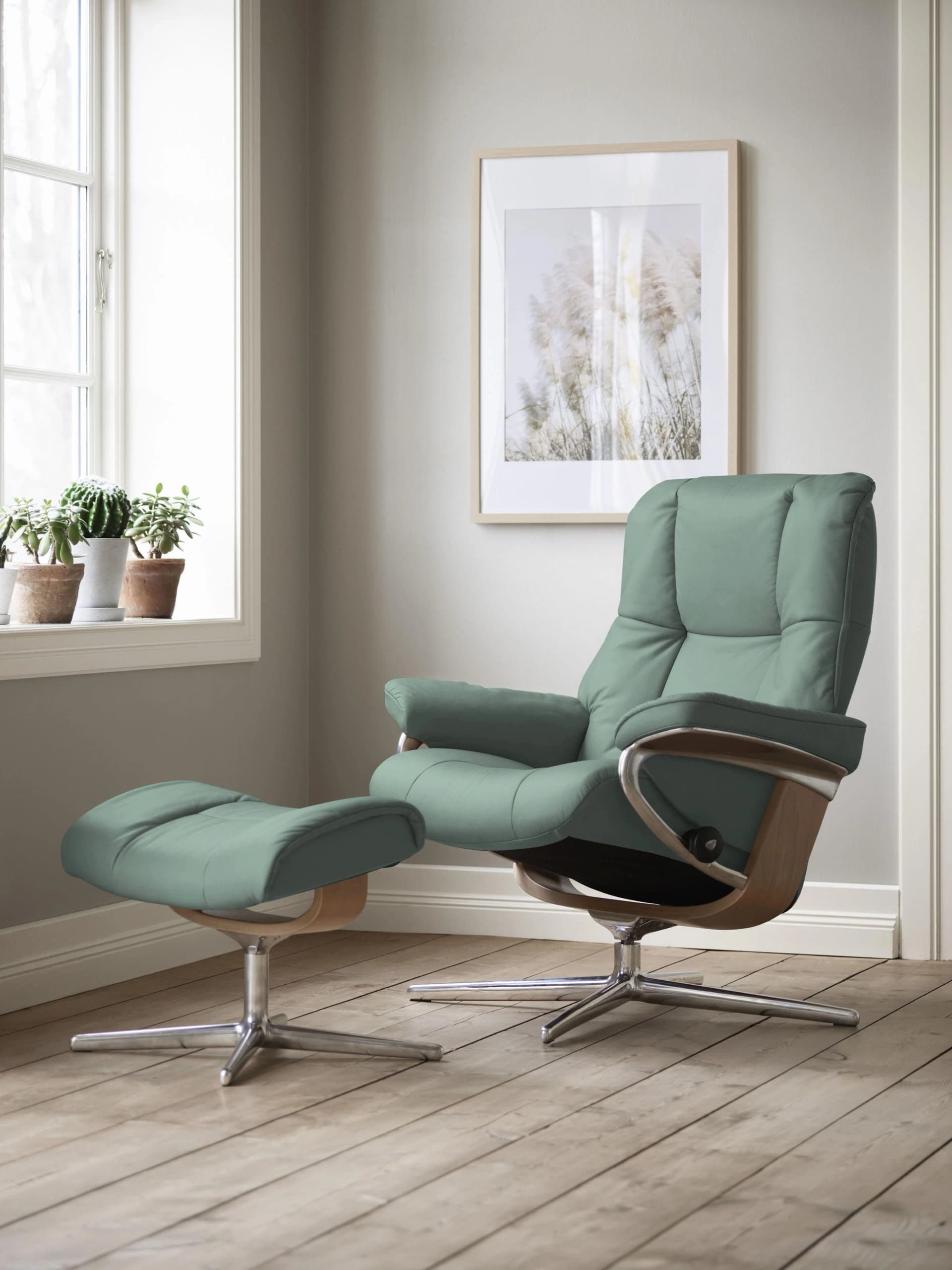 STRESSLESS Relaxsessel Mayfair Grün Leder PALOMA mit Hocker