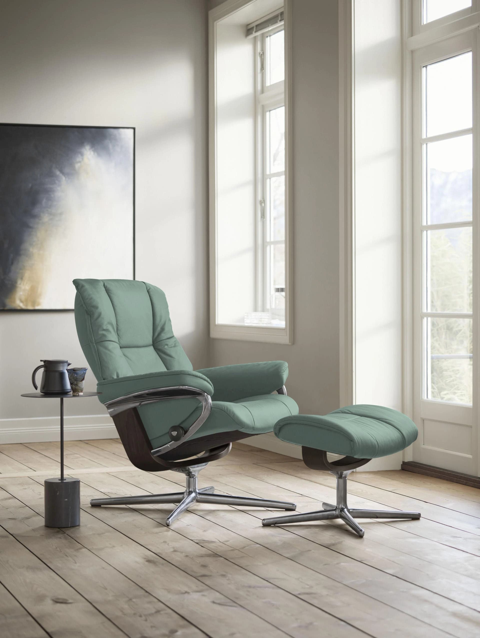 STRESSLESS Mayfair Relaxsessel Grün Leder PALOMA mit Hocker