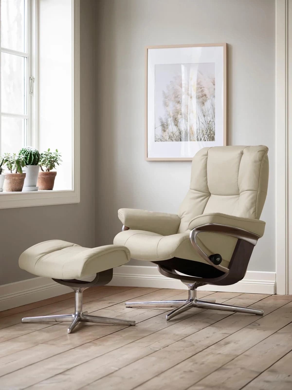 STRESSLESS Relaxsessel Mayfair Beige Leder BATICK Cross Base