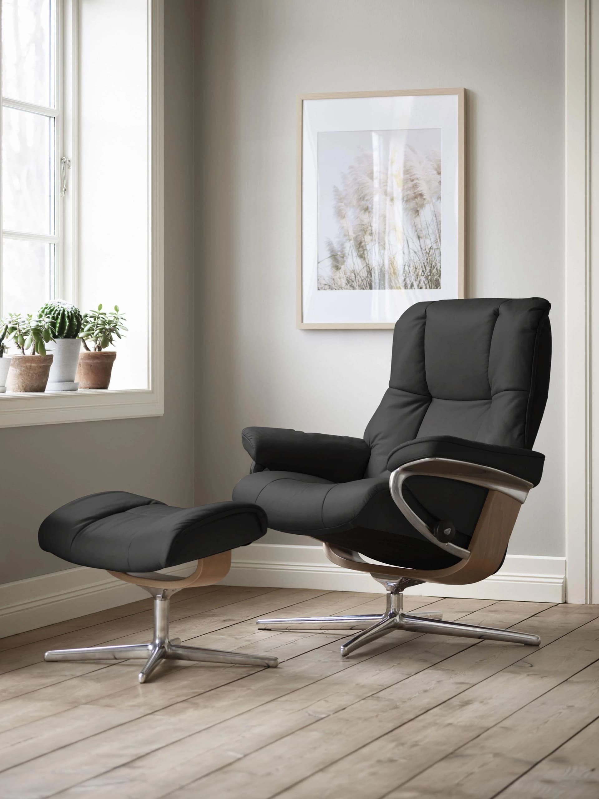 STRESSLESS Relaxsessel Mayfair Schwarz Leder PALOMA Cross Base