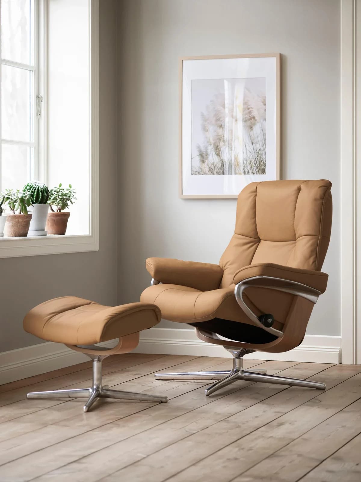STRESSLESS Relaxsessel Mayfair Taupe PALOMA Leder Cross Base