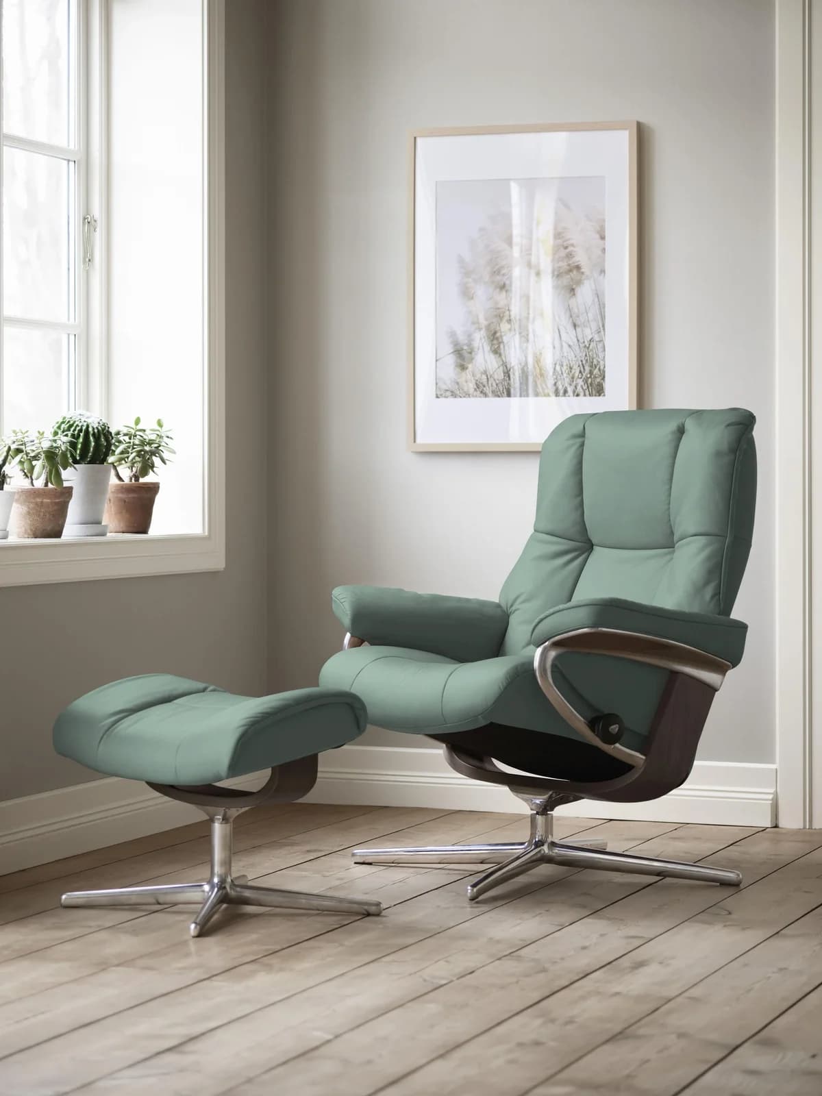STRESSLESS Mayfair Relaxsessel Grün Leder PALOMA Cross Base