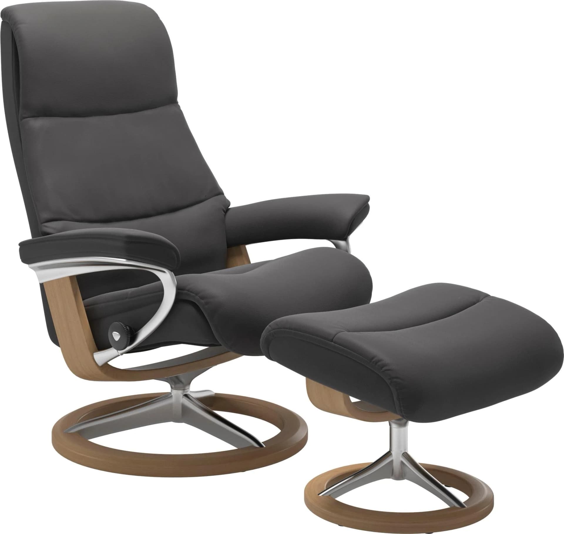Stressless Fußhocker View Grau Leder PALOMA Eiche