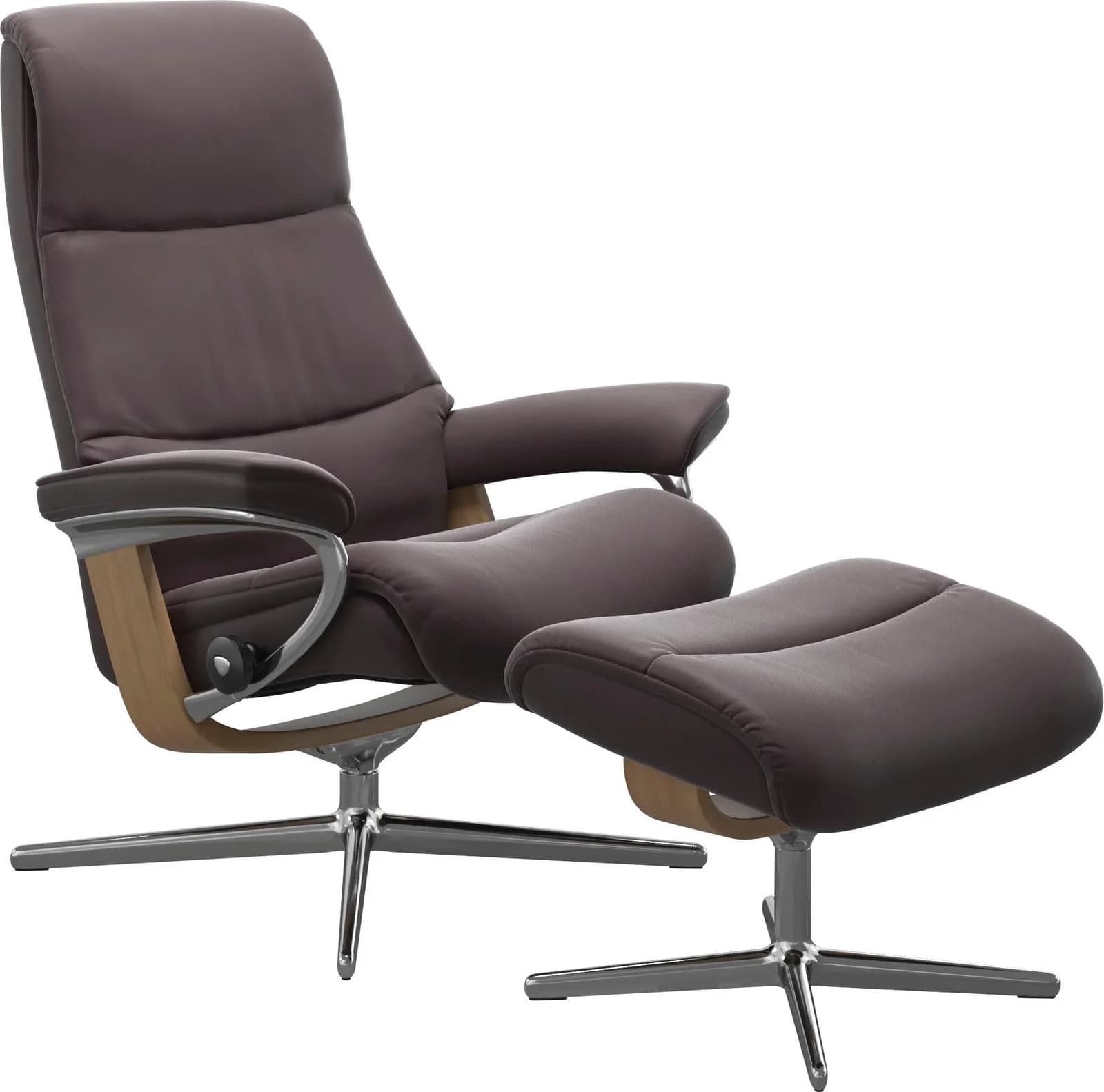 Stressless Fußhocker aus Eiche in Rot (Bordeaux Paloma)