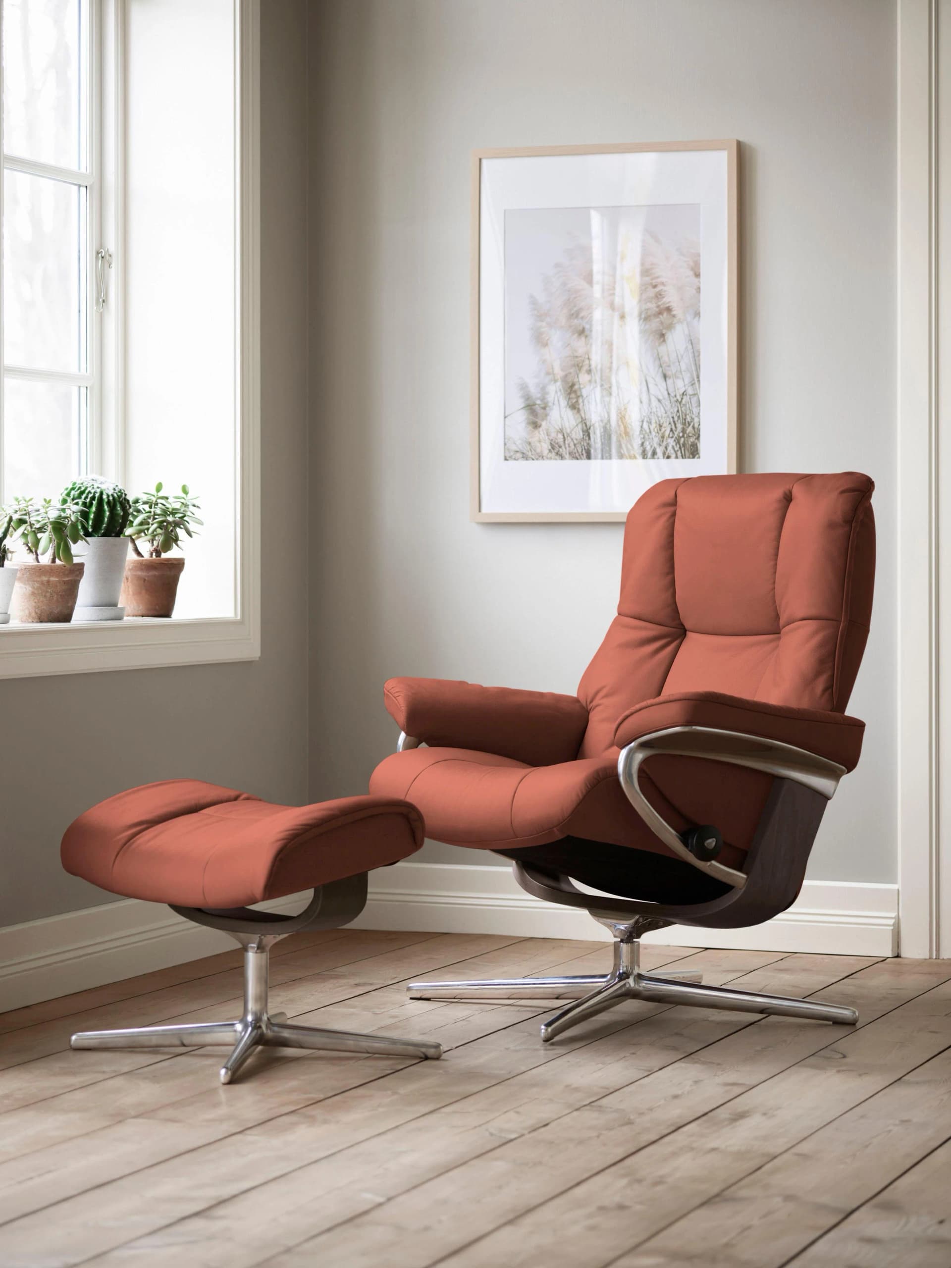 STRESSLESS Mayfair Relaxsessel Leder PALOMA henna Rot Cross Base