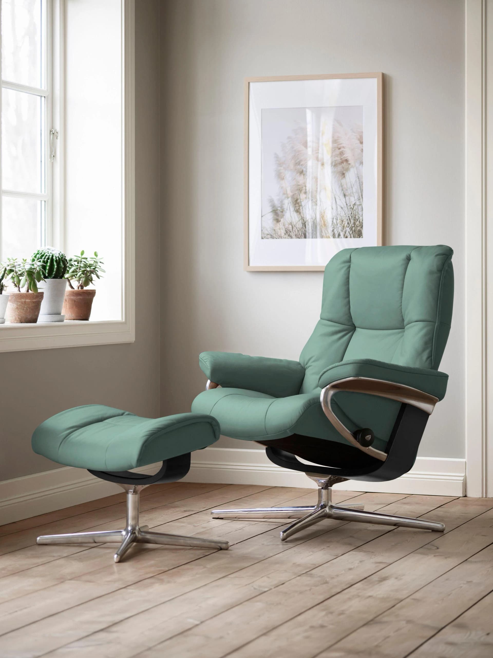 STRESSLESS Relaxsessel Mayfair Grün Leder PALOMA mit Hocker