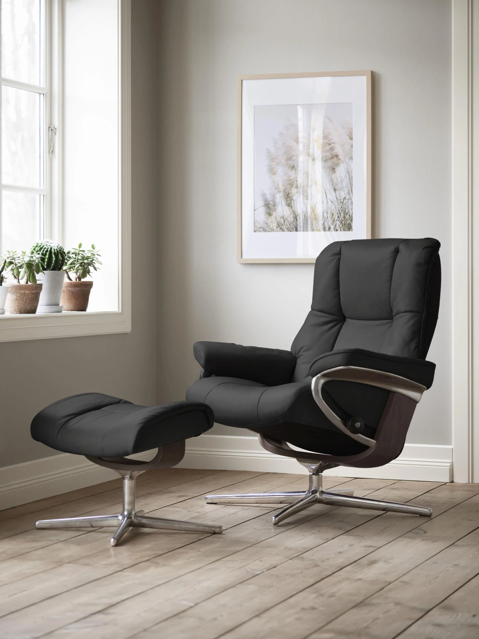 STRESSLESS Mayfair Relaxsessel Schwarz Leder PALOMA Cross Base