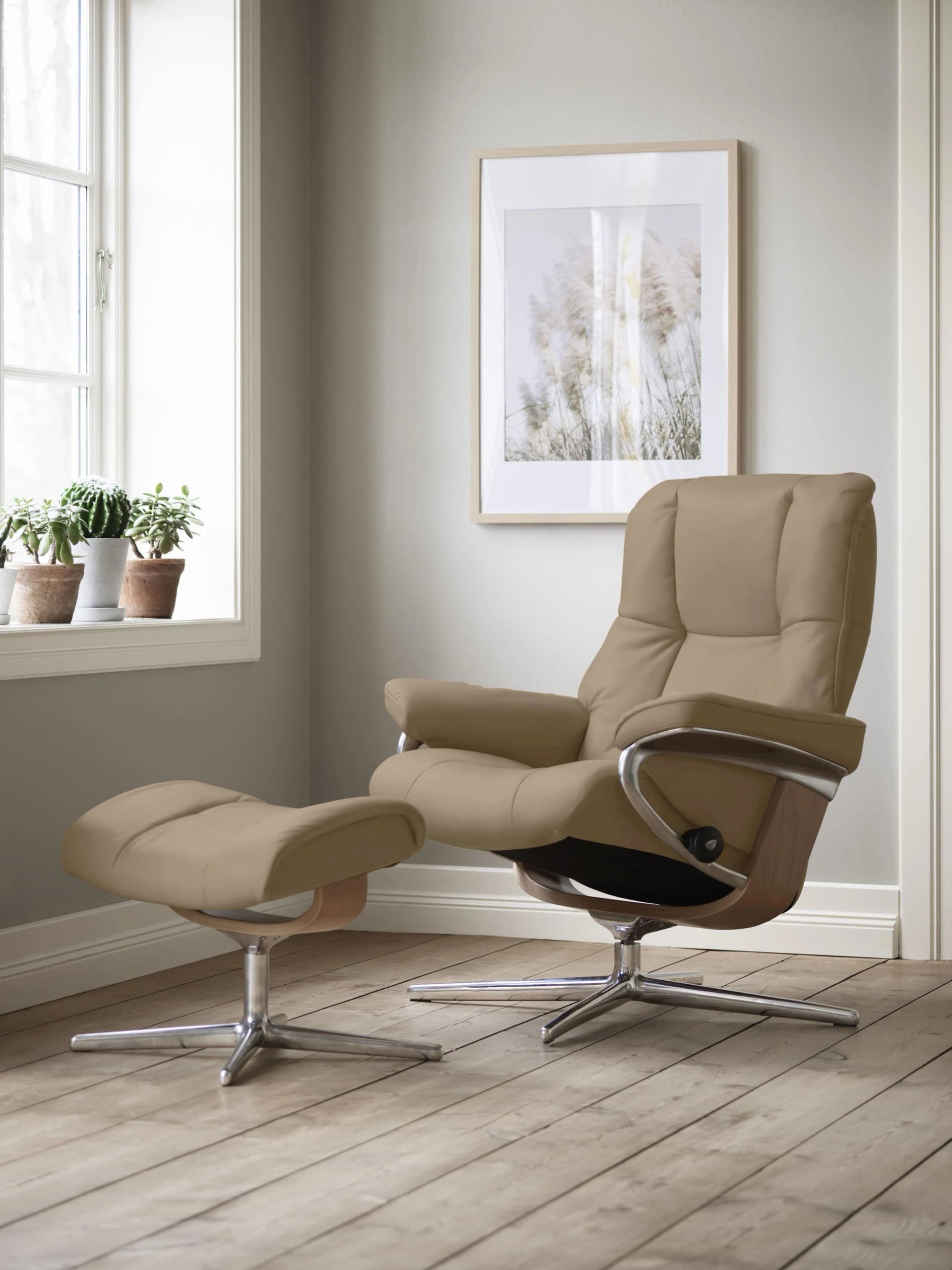 STRESSLESS Relaxsessel Mayfair Sand Microfaser Cross Base