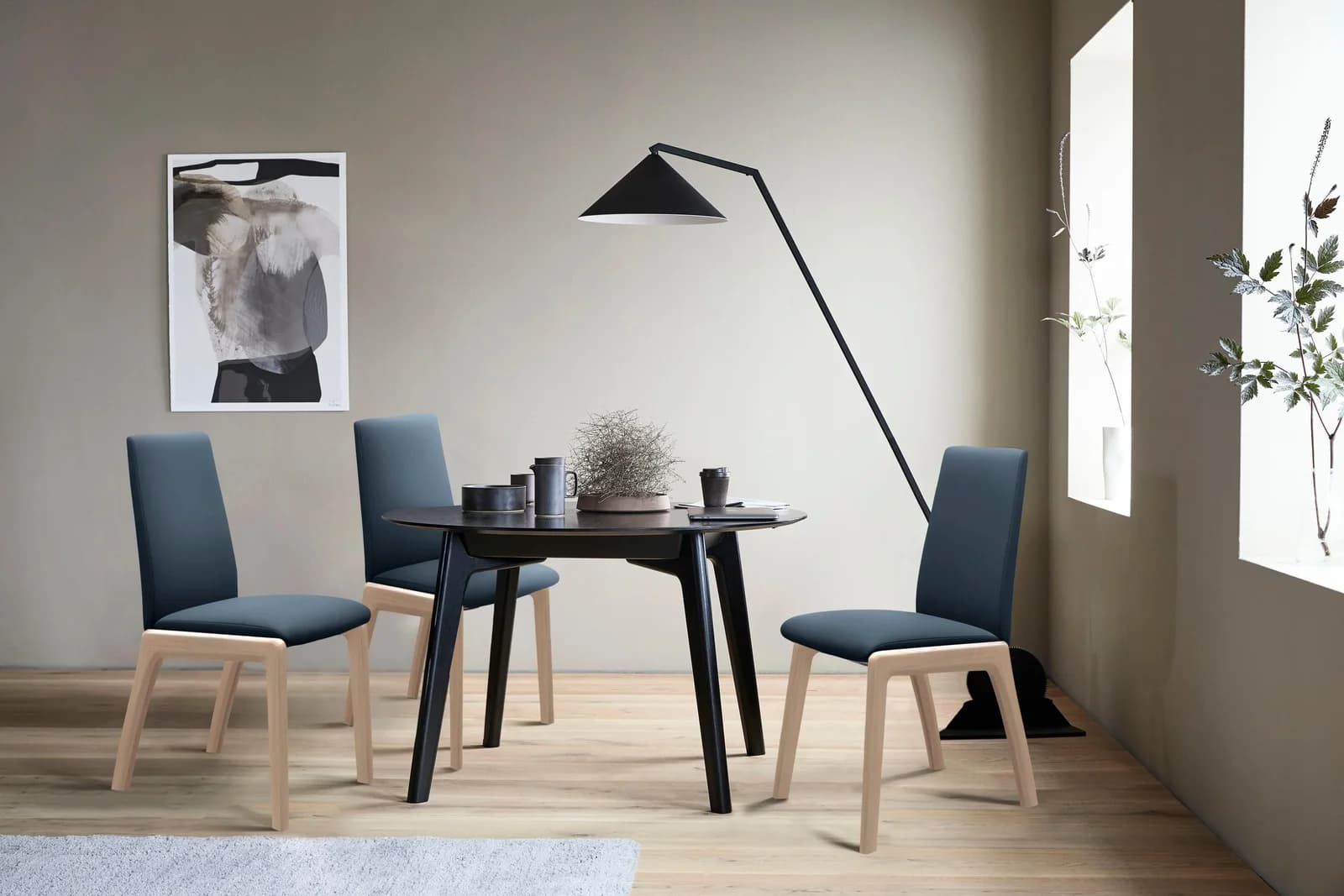 Polsterstuhl STRESSLESS Laurel Oxford Blau Leder