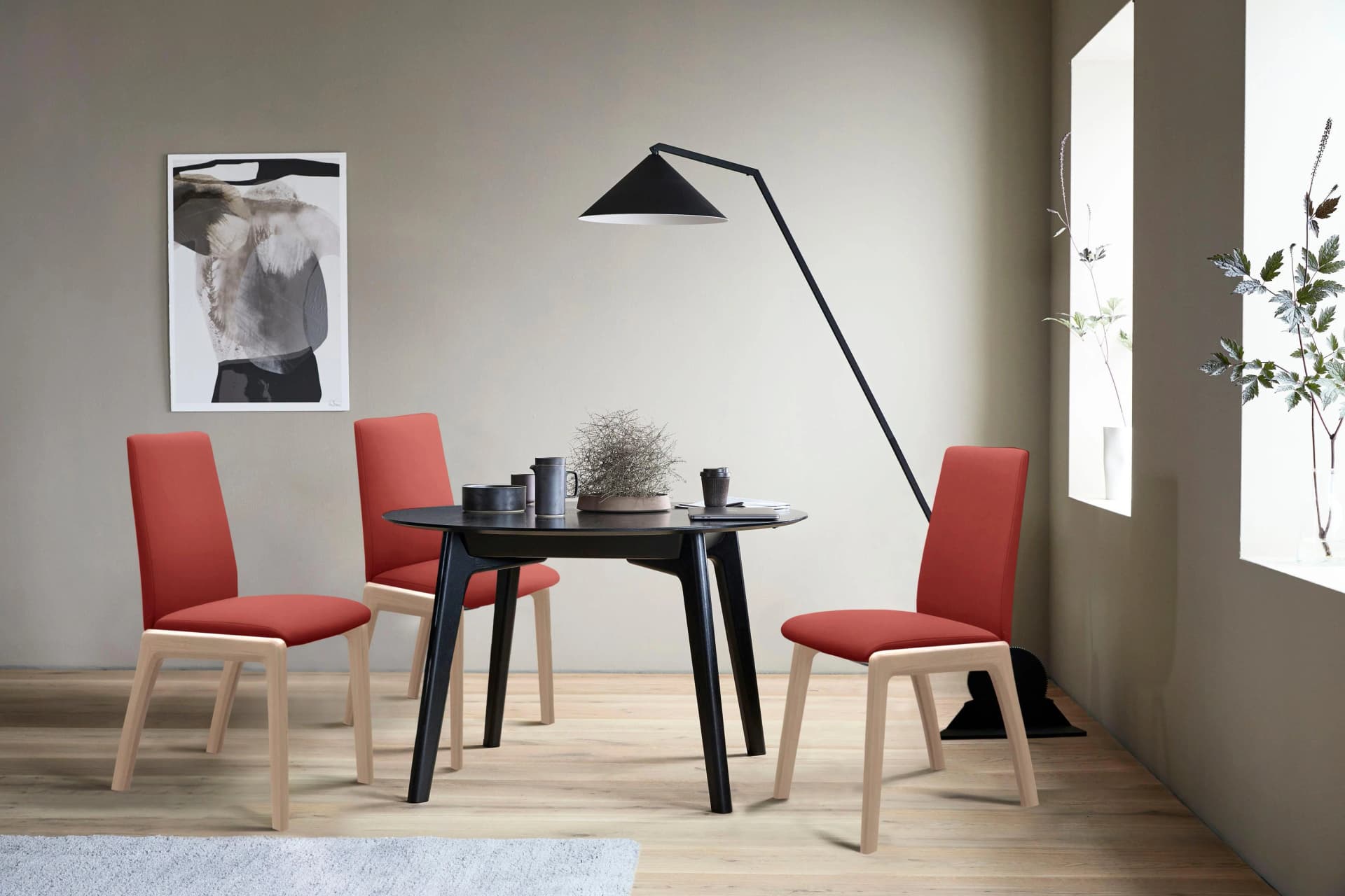 Polsterstuhl STRESSLESS "Laurel" Rot Microfaser DINAMICA