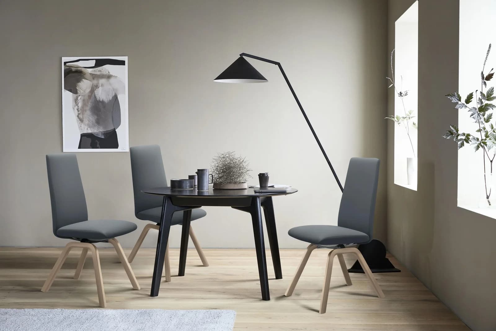 Polsterstuhl STRESSLESS "Laurel" Blau Leder BATICK