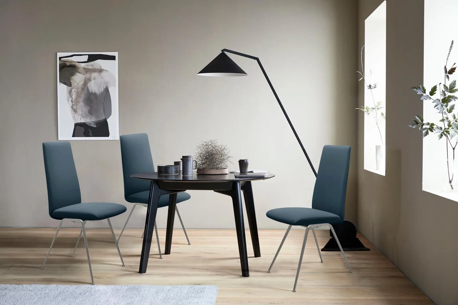 STRESSLESS Polsterstuhl Laurel Blau Microfaser DINAMICA