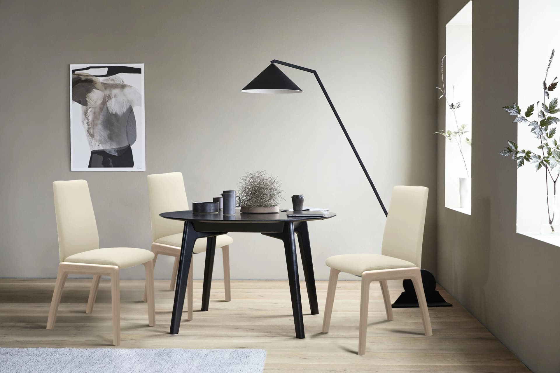 Stressless Laurel Polsterstuhl beige Leder 57x92x59 cm