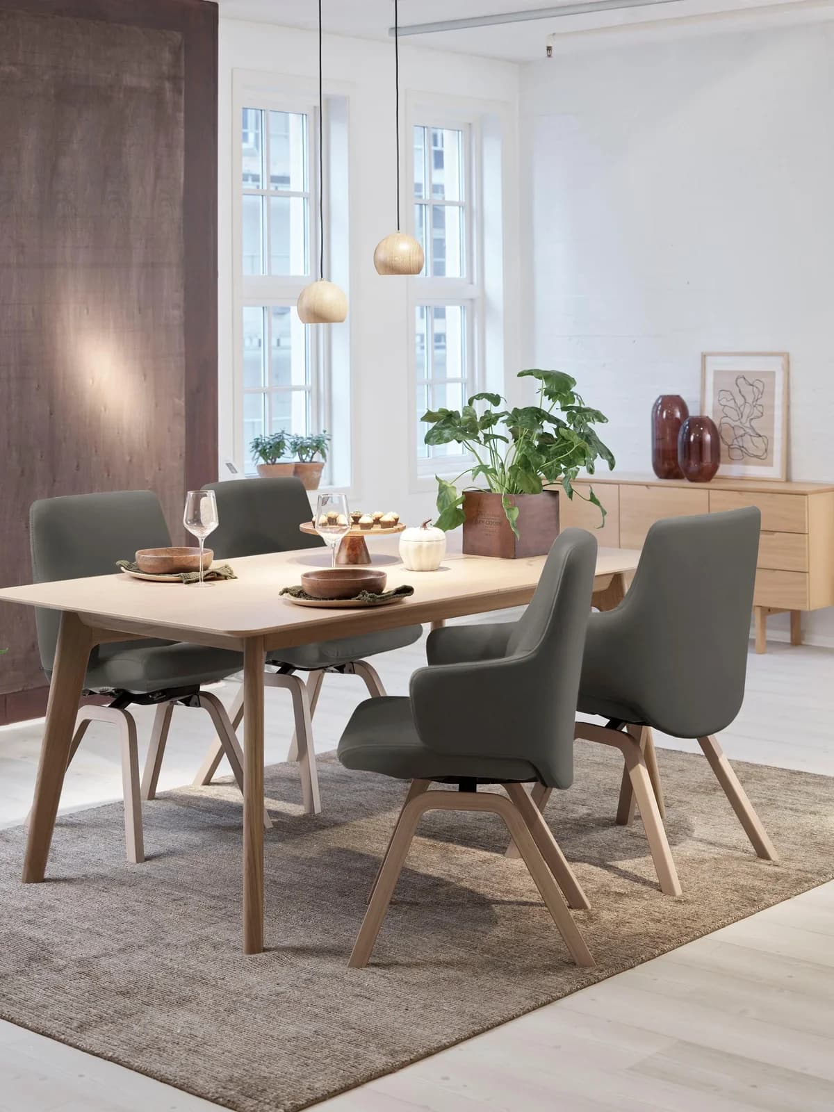 Polsterstuhl STRESSLESS Laurel Grau Leder PALOMA Schwarz