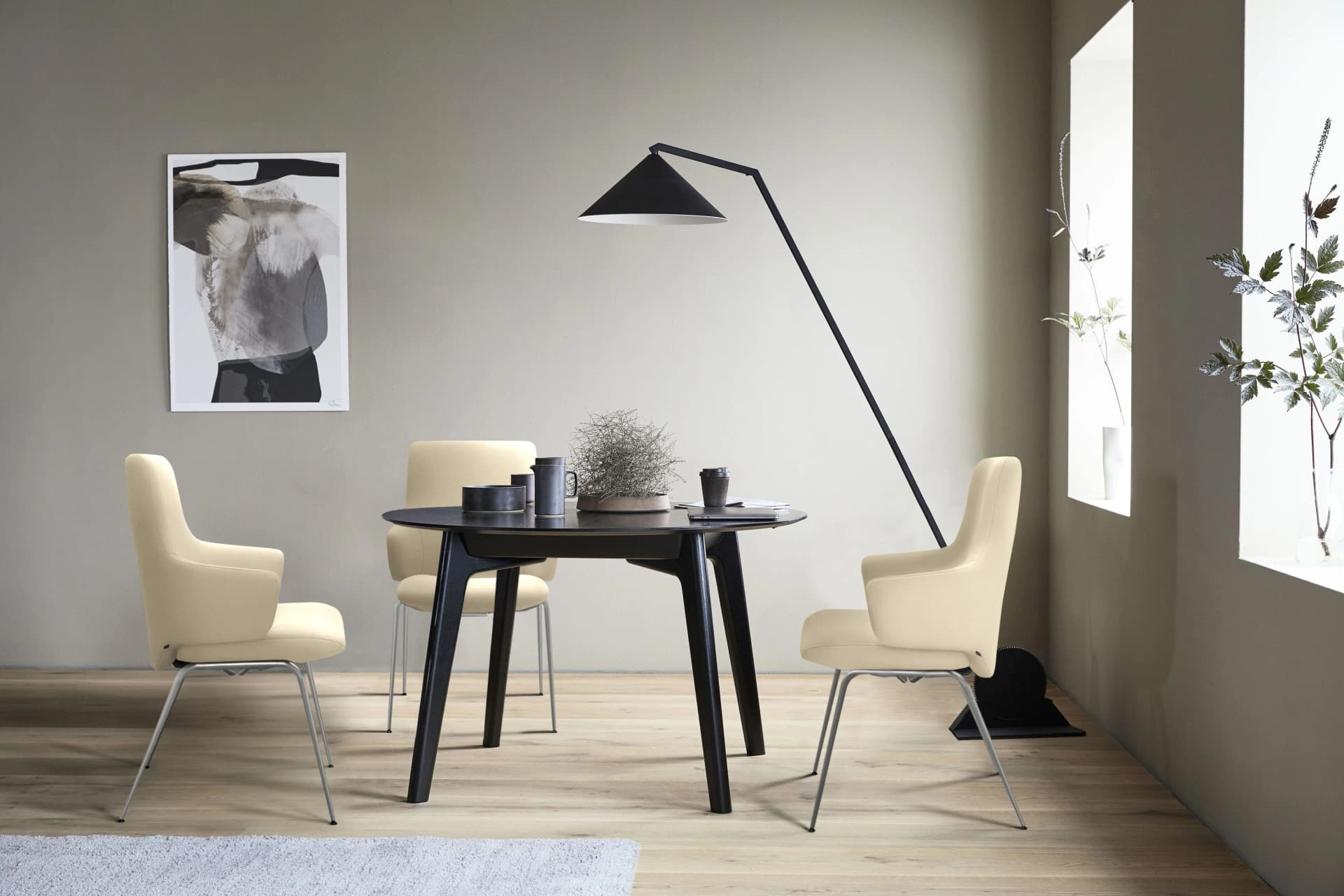 STRESSLESS Laurel Polsterstuhl Beige Leder Chrom