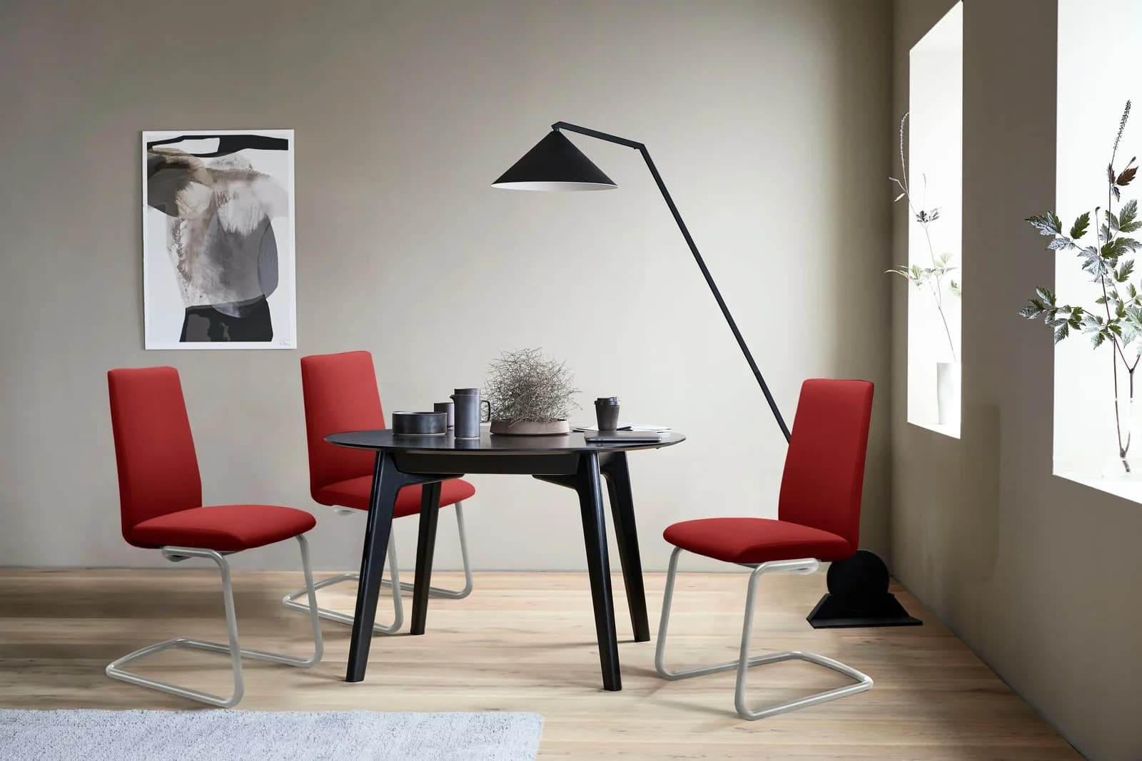 Stressless Polsterstuhl Laurel Rot Microfaser DINAMICA