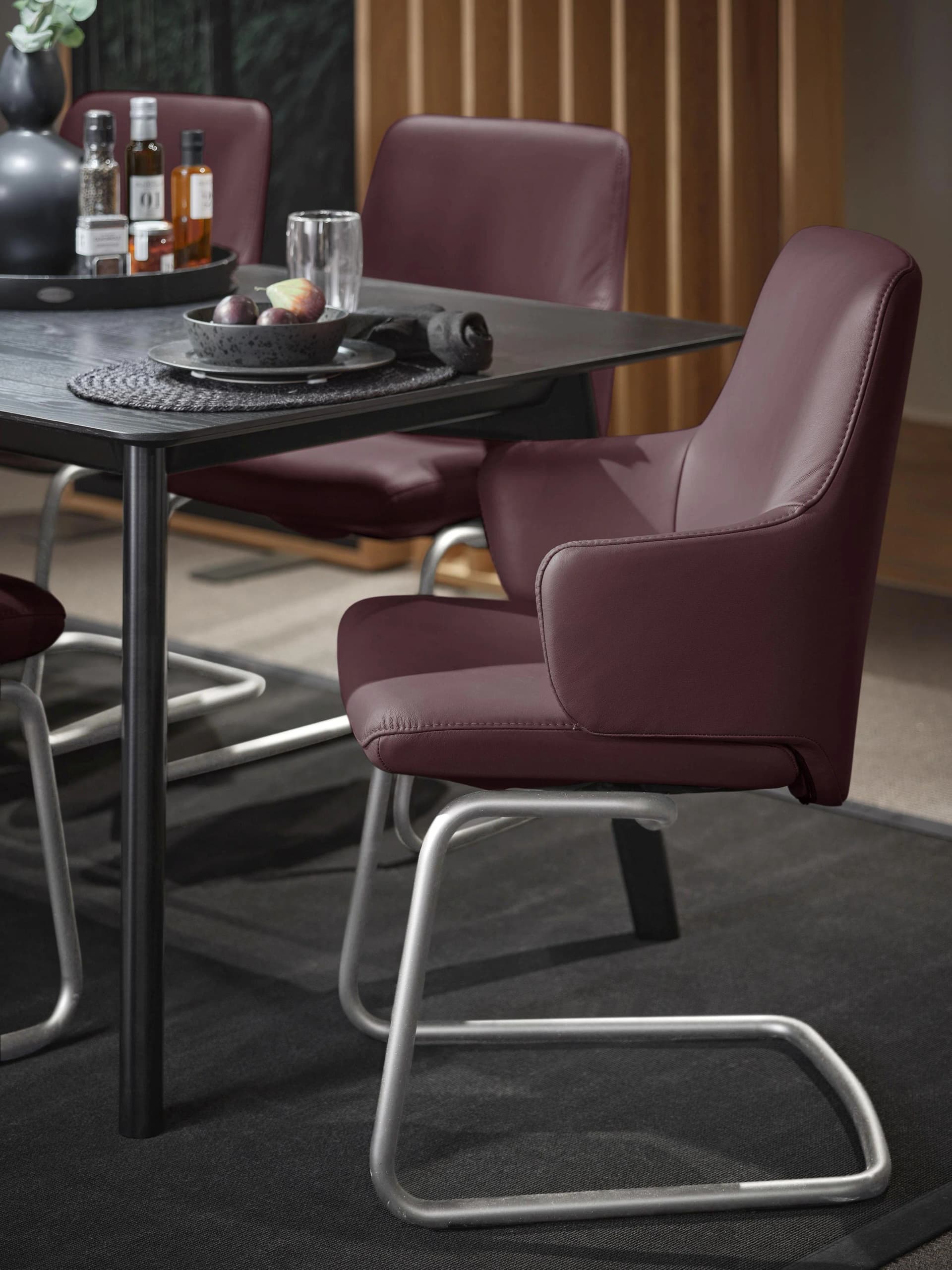 STRESSLESS Laurel Polsterstuhl Leder Bordeaux Schwarz Matt