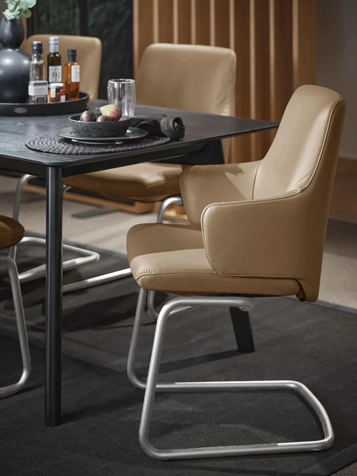 Stressless Laurel Polsterstuhl Leder Taupe Chrom