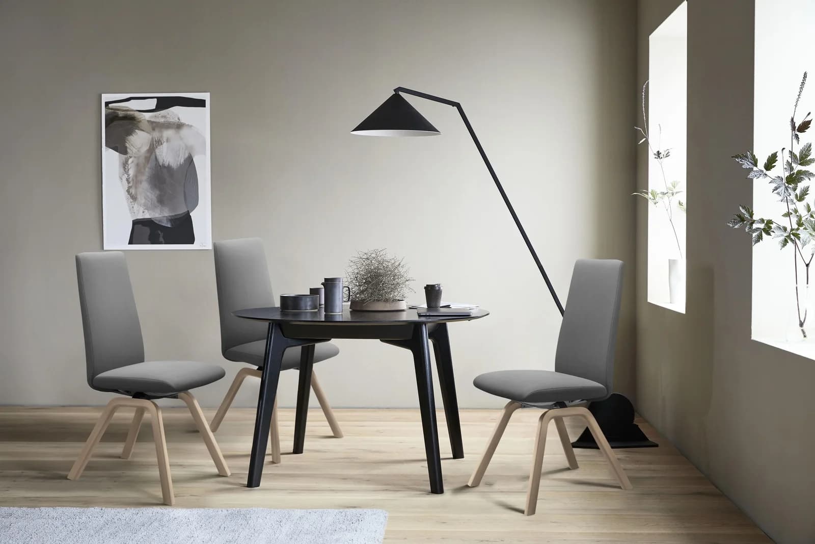 Polsterstuhl STRESSLESS Laurel Dunkelgrau Microfaser DINAMICA