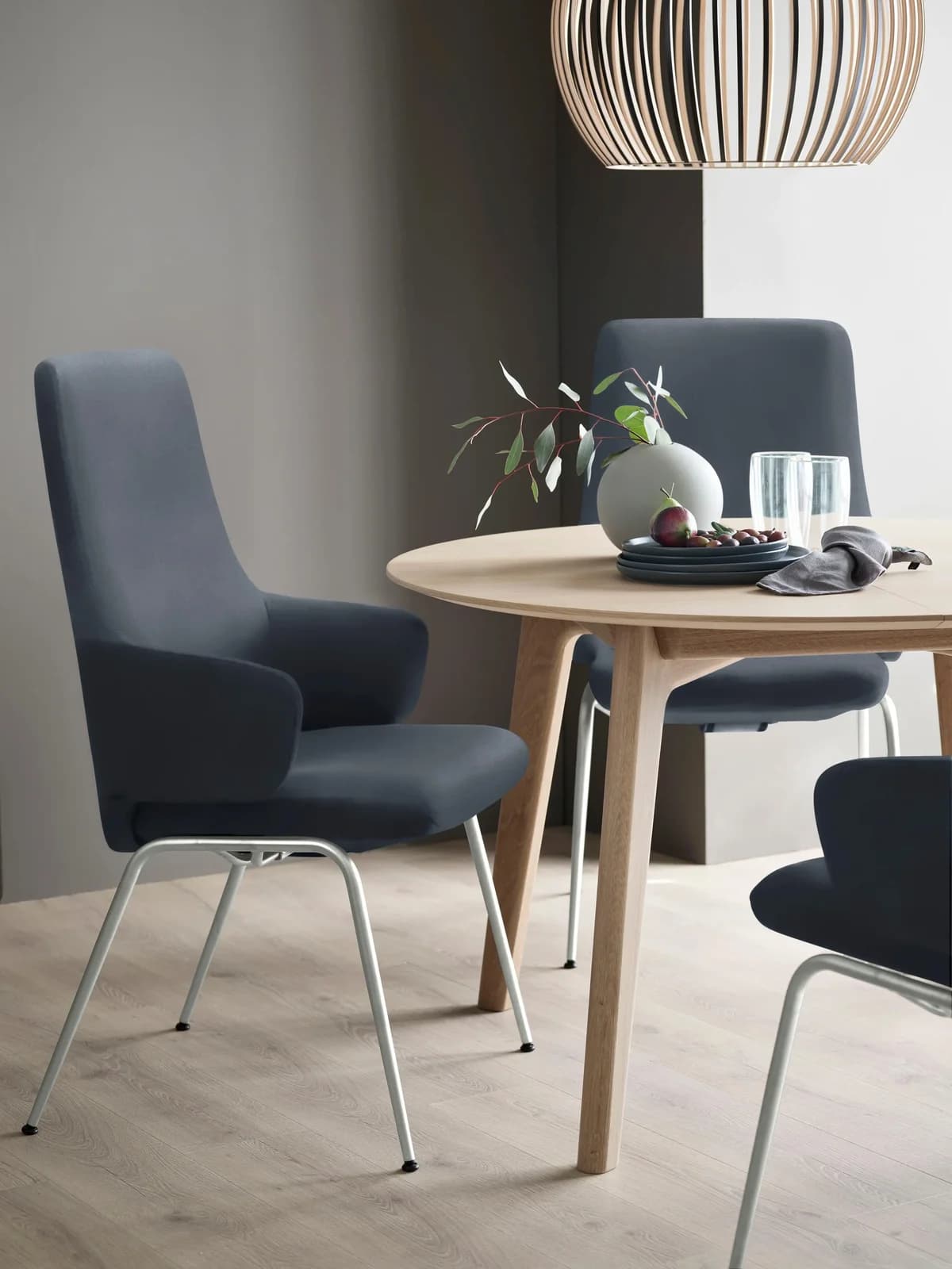 Polsterstuhl STRESSLESS Laurel Blau Leder PALOMA Chrom